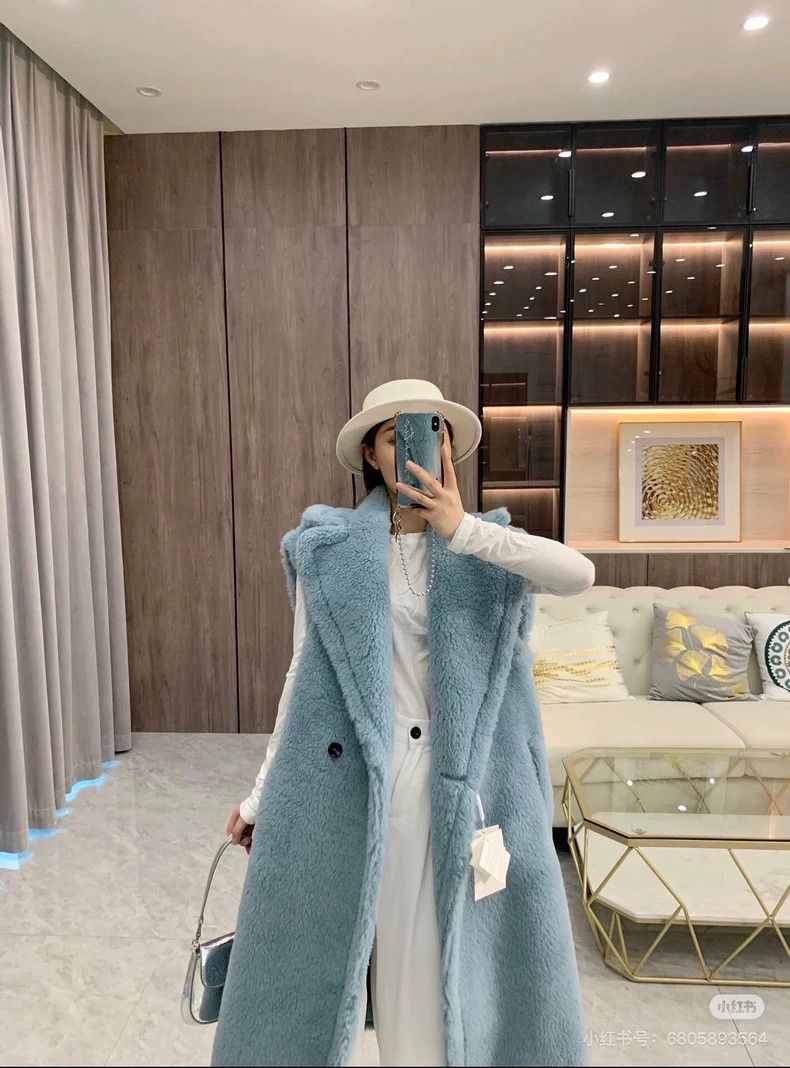 Max Mara Max Mara Blue Teddy Vest Coat Size S / US 4 / IT 40 - 2 Thumbnail