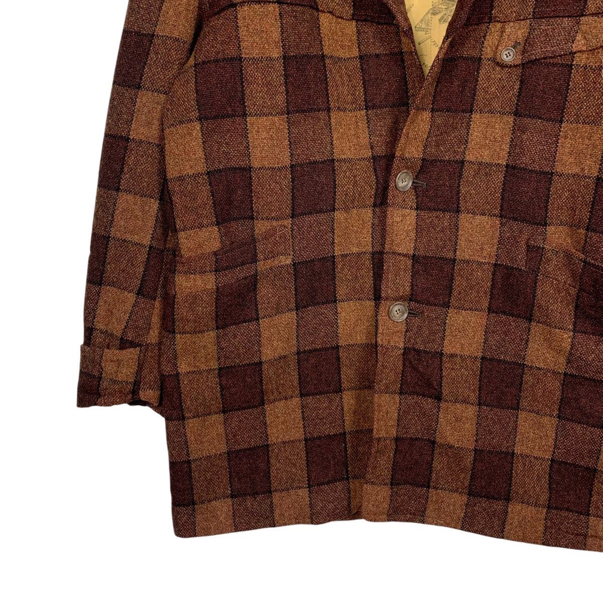 Vintage Vintage 80’s Classic Retro Checked Wool Jacket #2868-C129 Size US L / EU 52-54 / 3 - 5 Thumbnail