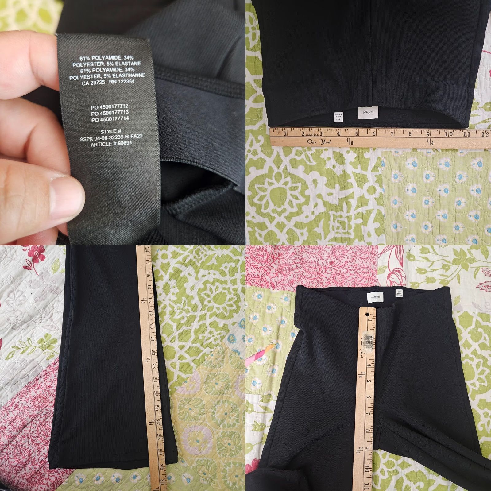 Vintage Wilfred Black Mid-Rise Flared Leg Pull-On Elastic Waist Pant 2XS Womens Adult Pants Casual Black Flared Leg 2XS Wilfred Womens Denim? Size 24" / US 00 / IT 34 - 8 Thumbnail