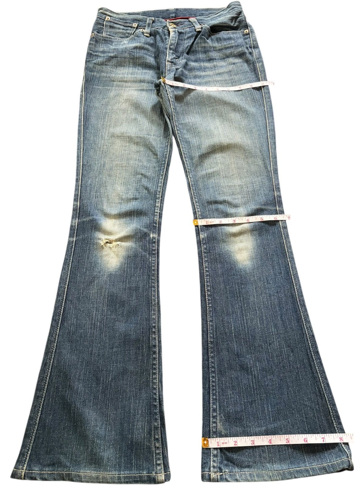 Levi's Vintage 90s Levis 646 Faded Wash Distress Flare Jeans Size 27" / US 4 / IT 40 - 8 Thumbnail