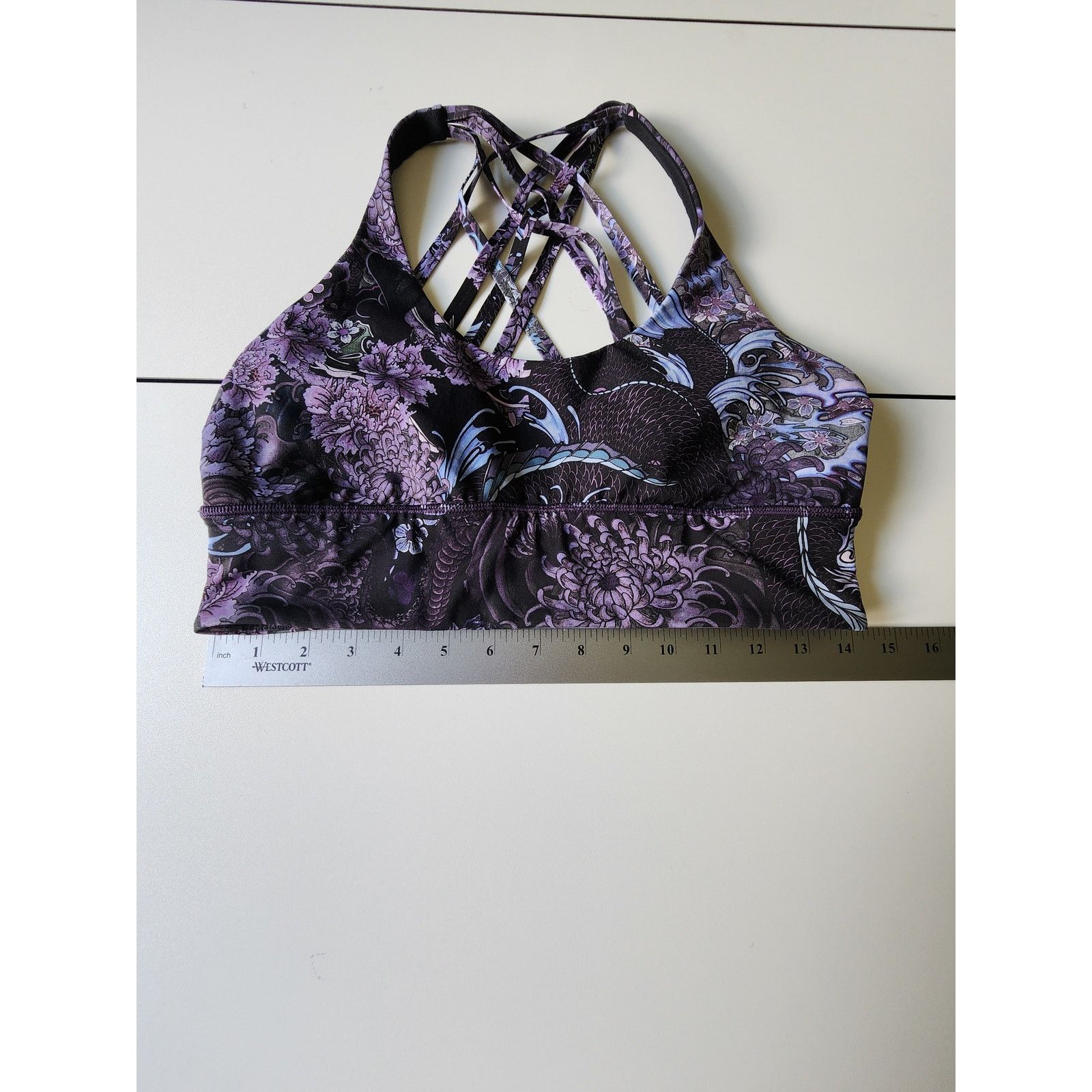 Lululemon Lululemon Sports Bra Womens 10 Purple Floral Size L / US 10 / IT 46 - 4 Thumbnail
