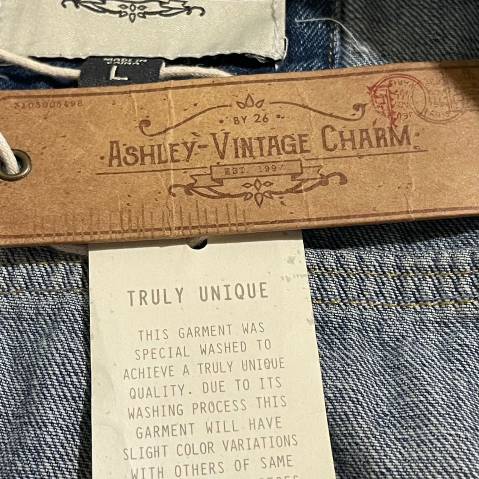 Other Ashley Vintage Charm Distressed Denim Jacket New Large Size L / US 10 / IT 46 - 11 Thumbnail