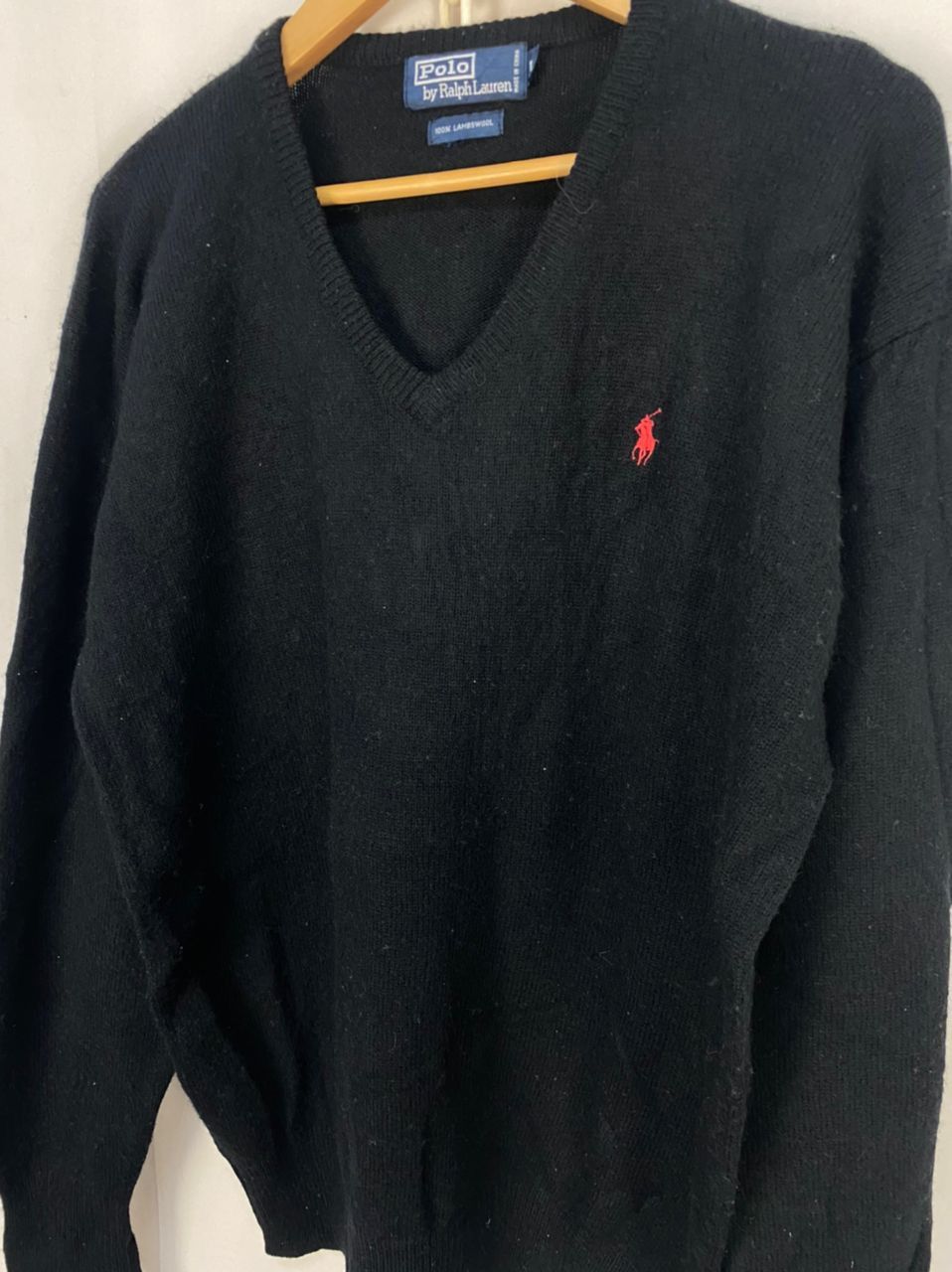 Polo Ralph Lauren lambwool small logo vneck knit sweatshirt