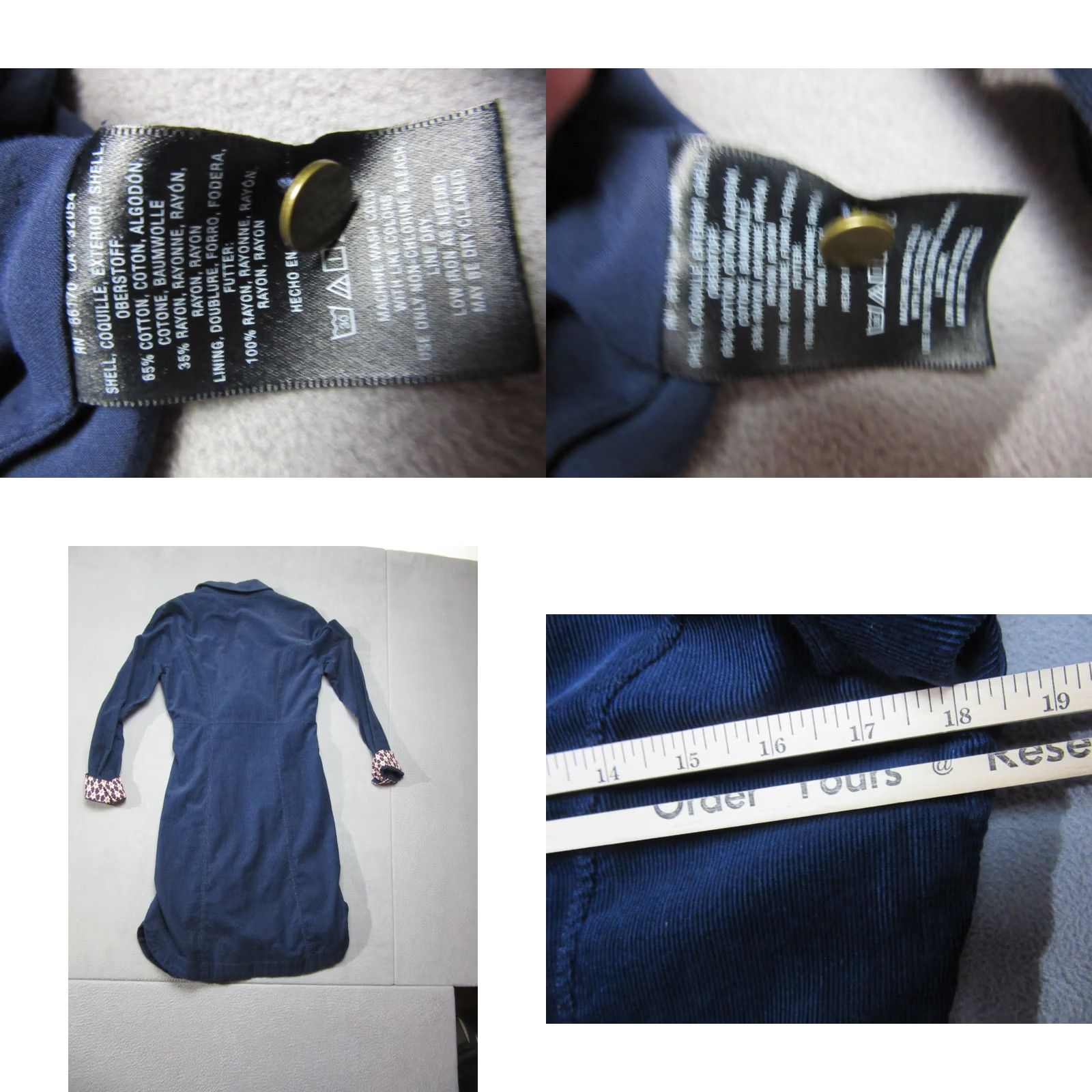 Anthropologie Anthropologie Maeve Shirt Dress Womens 10 Blue Corduroy Front Tie Waist FlipCuff Size L / US 10 / IT 46 - 9 Thumbnail