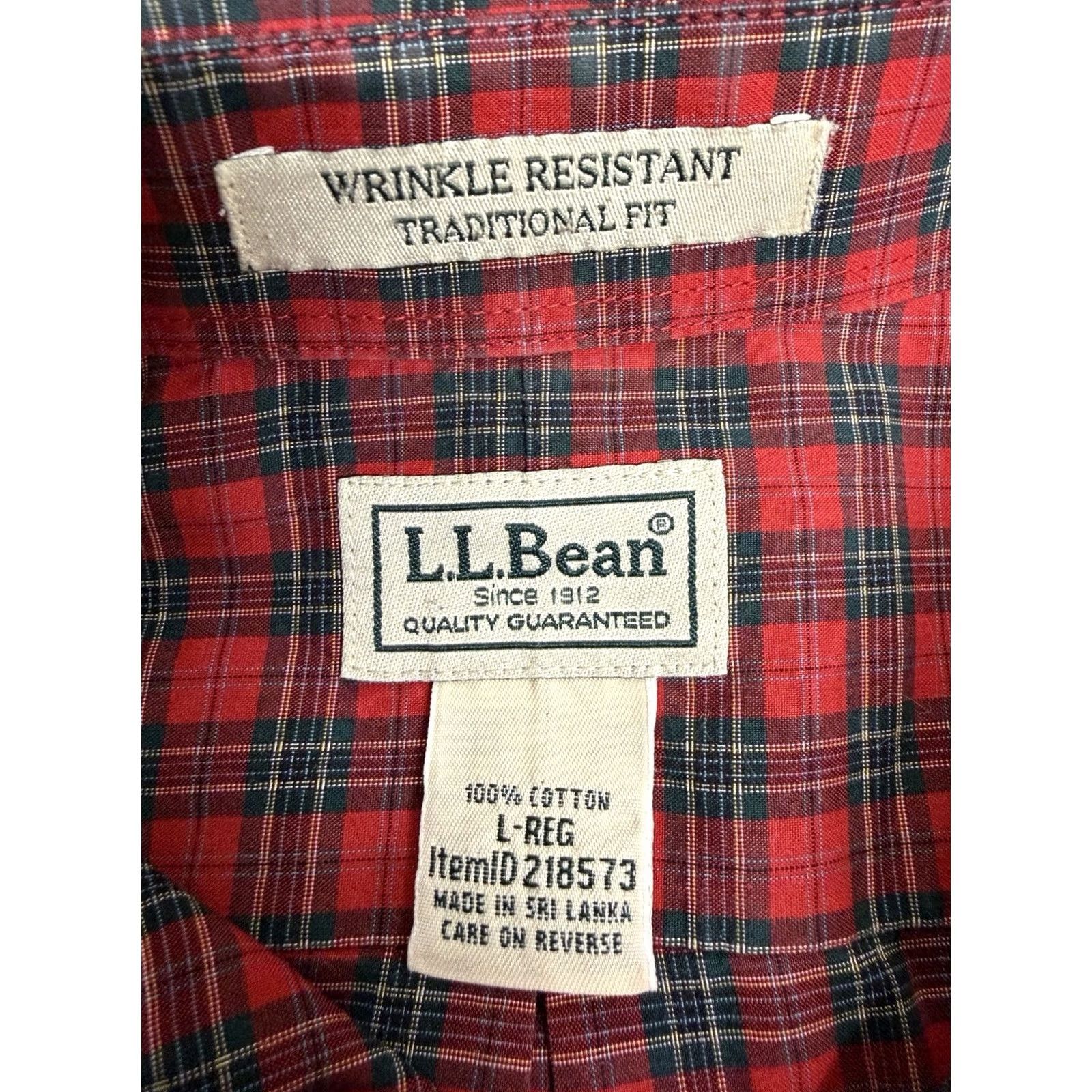 Vintage VINTAGE LL Bean Button-Down Shirt Mens L Red Plaid Long Sleeve Button-Up Collared Cotton Retro Classic Outdoor Mens Size US L / EU 52-54 / 3 - 3 Thumbnail