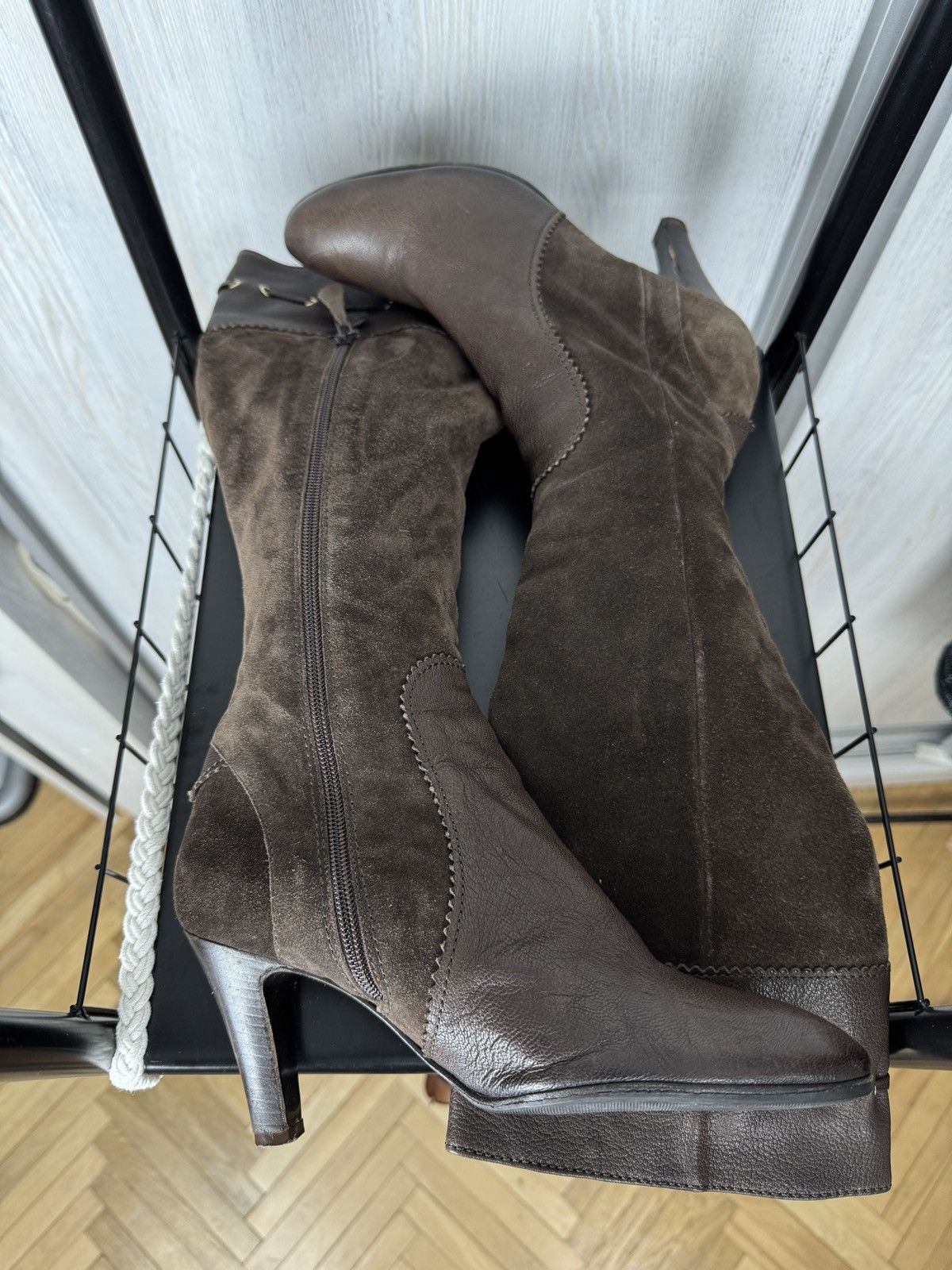 Max Mara Max Mara made in Italy brown suede boots knee length Size US 7 / IT 37 - 9 Thumbnail