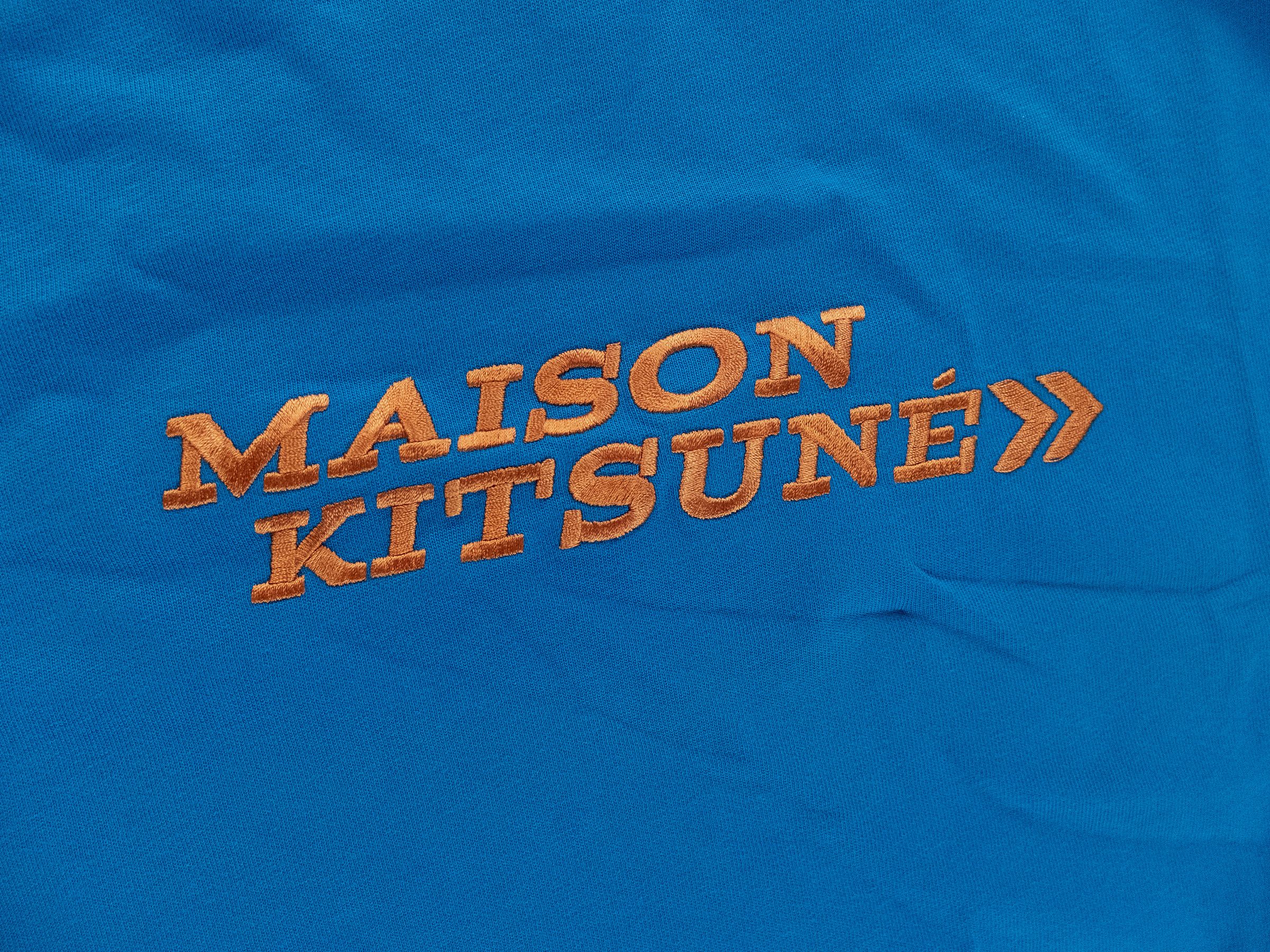 Maison Kitsune MAISON KITSUNE blue Men Go Faster logo embroidered t-shirt q Size US L / EU 52-54 / 3 - 6 Thumbnail