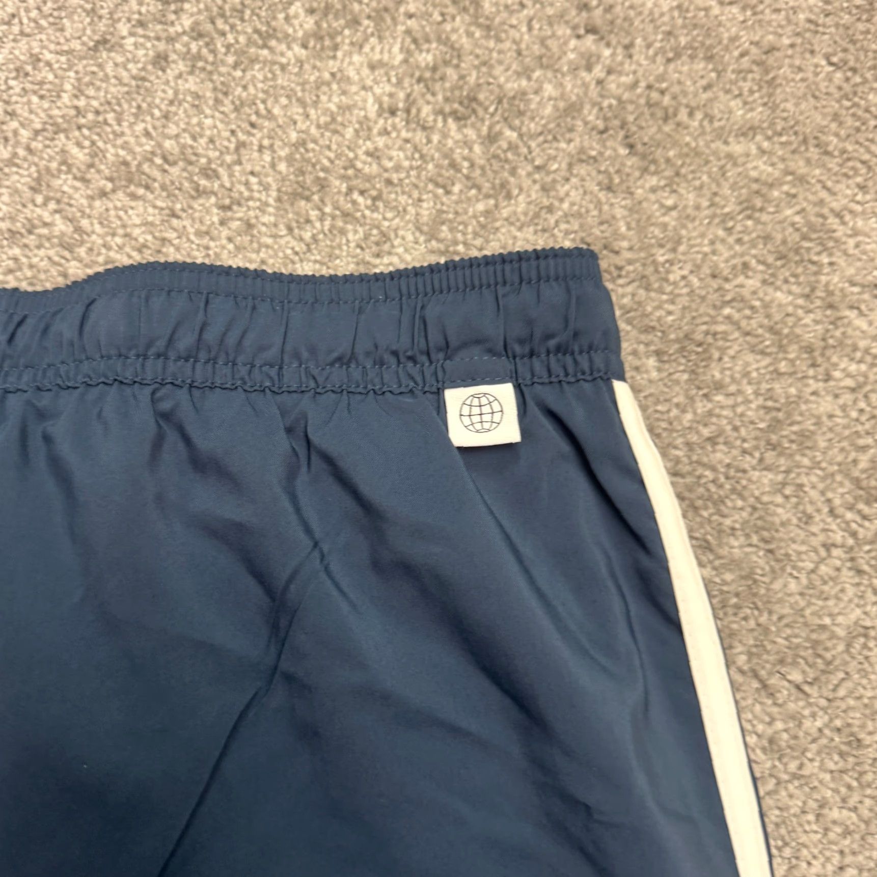 Adidas Adidas 3 Stripe Running Shorts Mens Large Dark Blue Lined Athletic Gym Active Size US 33 - 3 Thumbnail