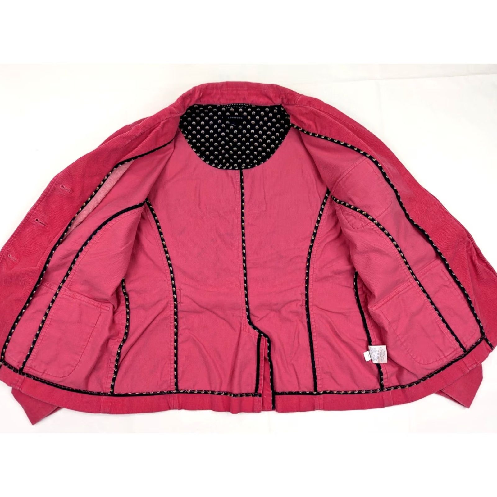 Lands' End Lands' End Pink Trucker Corduroy Coat Jacket Women 14 Button Cotton Coat Corduroy Long Sleeve Casual Size XL / US 12-14 / IT 48-50 - 4 Thumbnail