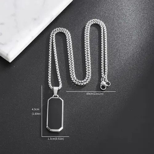 Jewelry × Vintage Classic Black Rectangular Necklace Size ONE SIZE - 3 Thumbnail