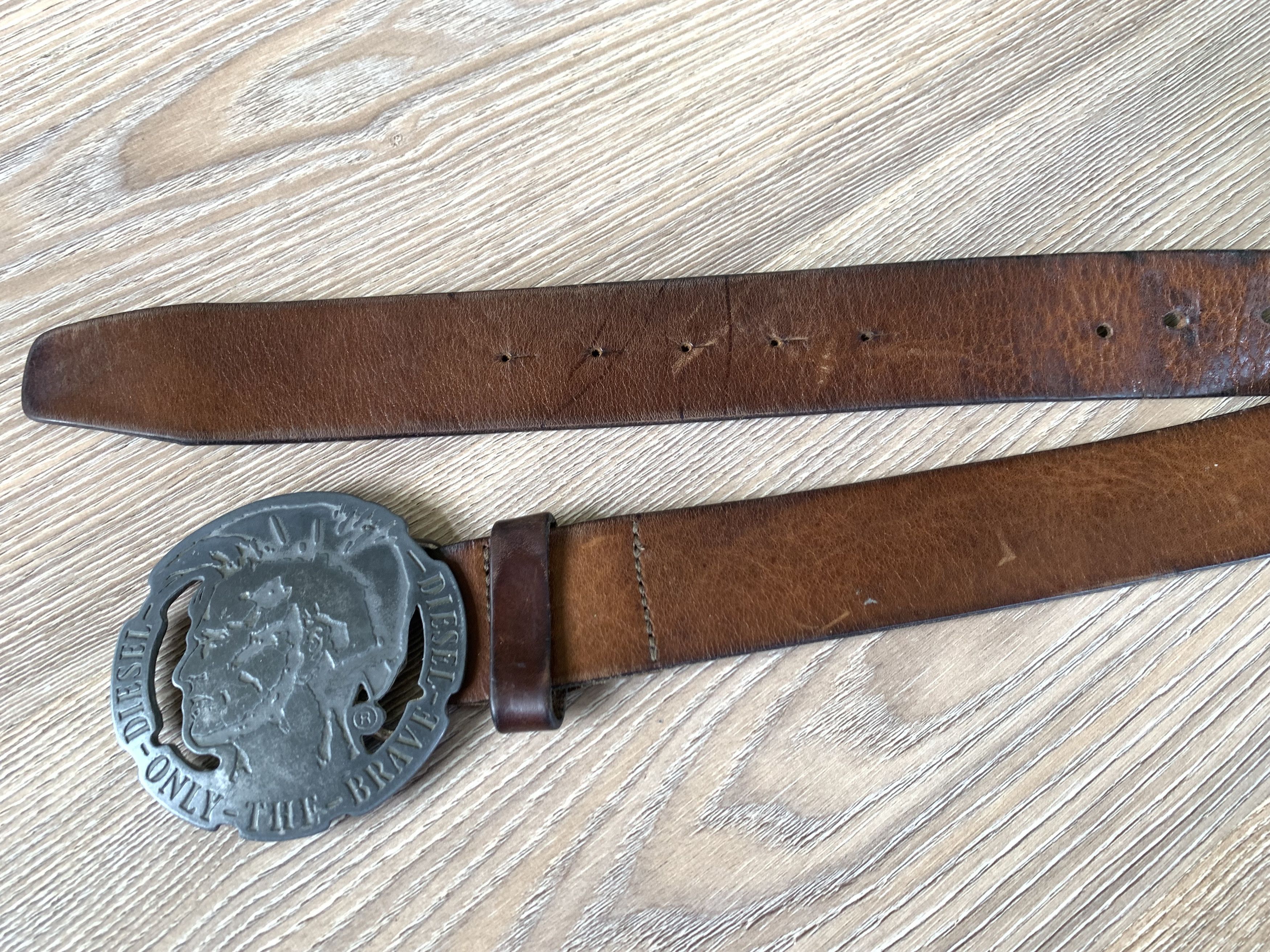 Diesel × Vintage Diesel Vintage Big Circle Buckle Leaher Belt Size ONE SIZE - 6 Thumbnail