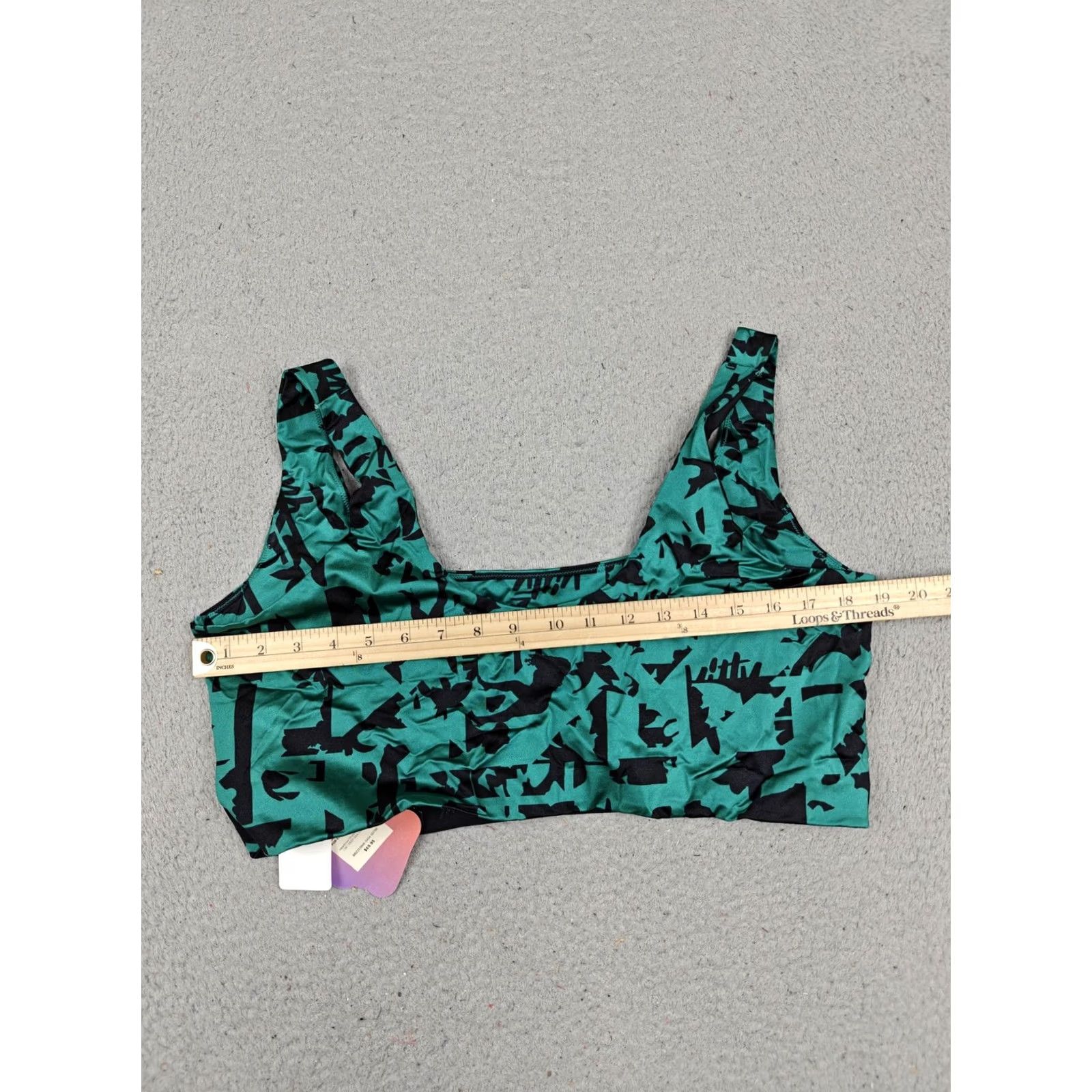 Vintage Yitty Headliner Shaping Midi Bralette Top Womens 3X Green Deep Sea Lizzouette Shapewear Budge Slimming Stretch Knit Geometric Size XXL / US 16-18 / IT 52-54 - 7 Thumbnail