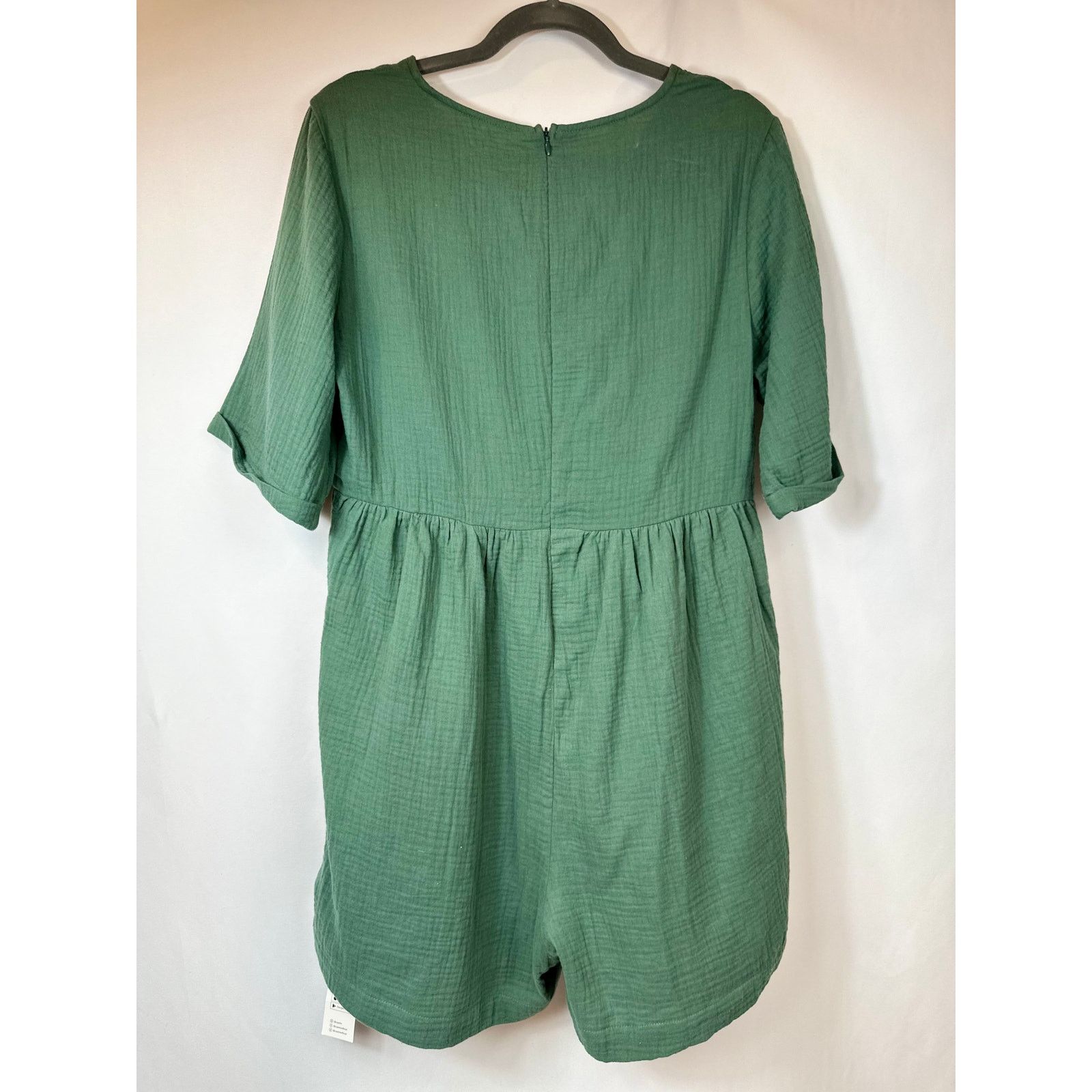 Other Cupshe Romper V Neck Wide Leg Pockets Beach Green L Size 32" / US 10 / IT 46 - 14 Thumbnail