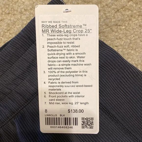 Lululemon Lululemon Ribbed Softstreme MR Wide-Leg Crop 25” Size 30" / US 8 / IT 44 - 4 Thumbnail