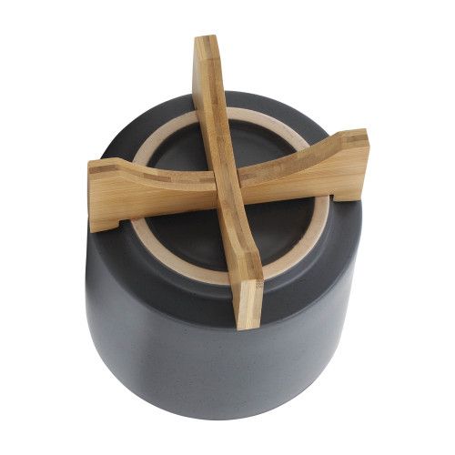 Designer × Homemade 8" PLANTER W/ WOOD STAND, MATTE GRAY Size US L / EU 52-54 / 3 - 6 Thumbnail