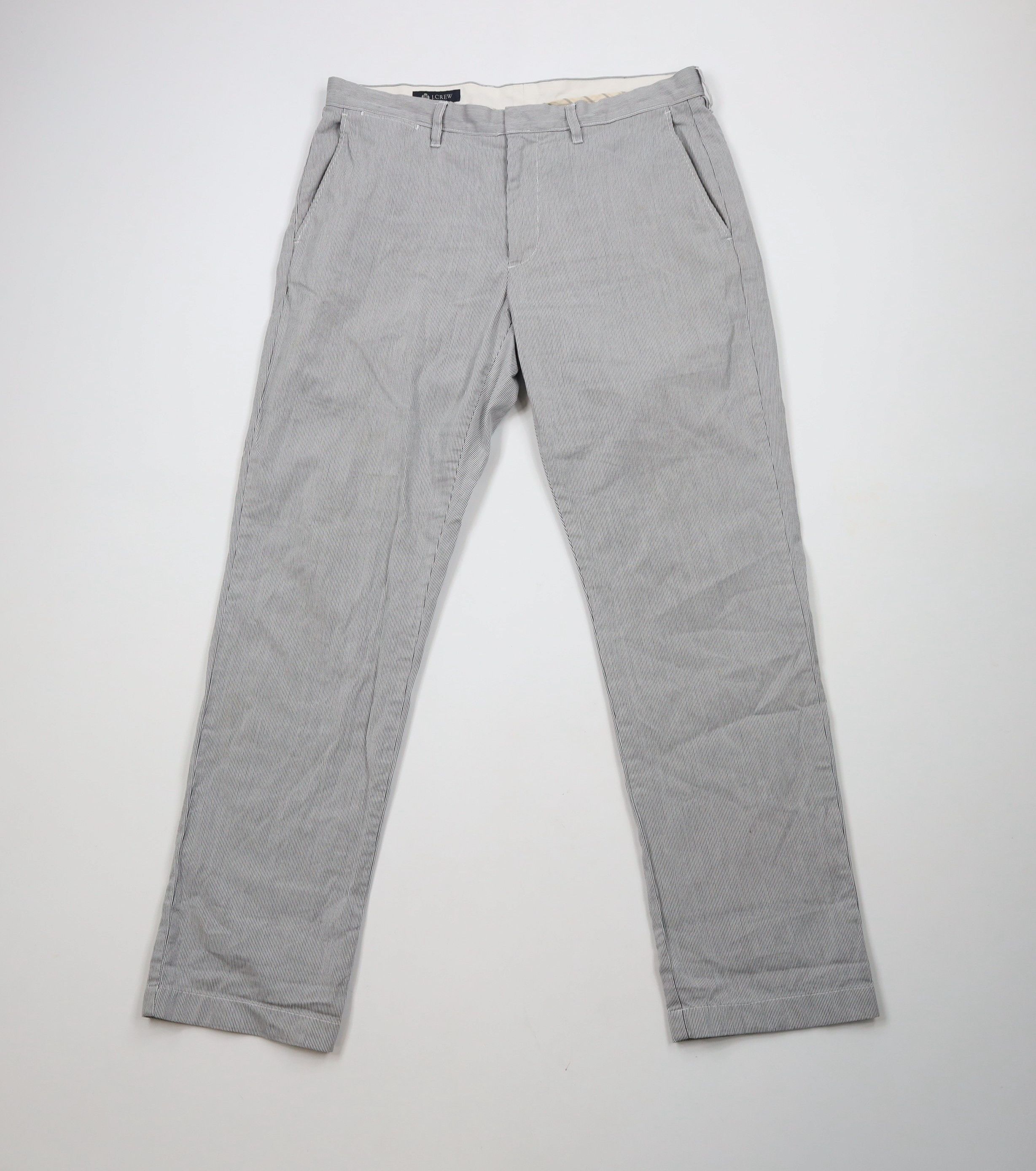 J.Crew × Vintage Vintage J Crew Seersucker Straight Leg Chino Pants Cotton Size US 33 - 1 Thumbnail