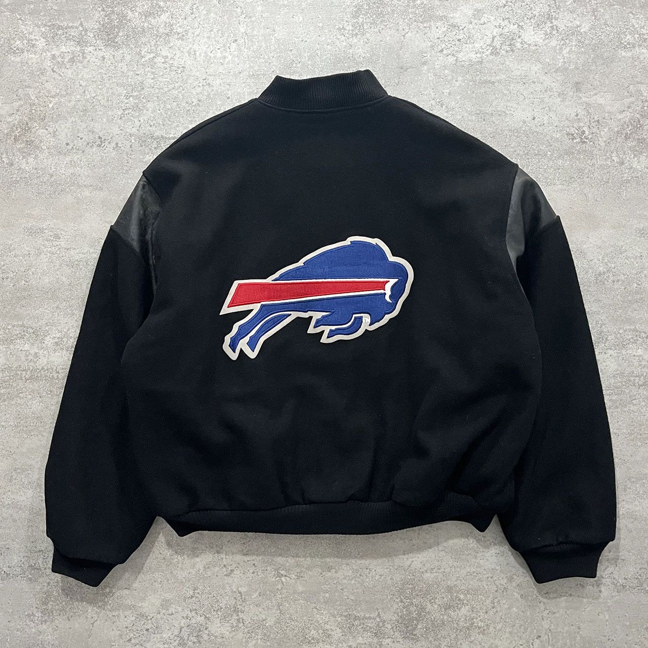 Image of VTG 90's Nfl Buffalo Bills Chalk Line Wool Varsity Jacket in Black, Men's (Size 2XL)