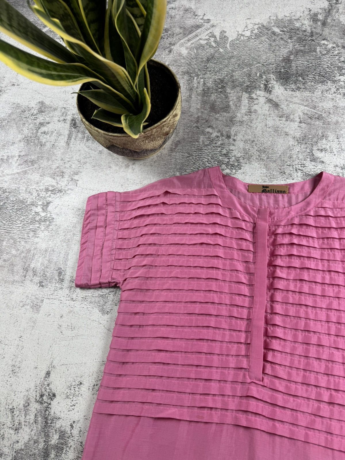 John Galliano John Galliano Rose Silk Striped Y2K Dress Shirt Blouse Top Size L / US 10 / IT 46 - 5 Thumbnail
