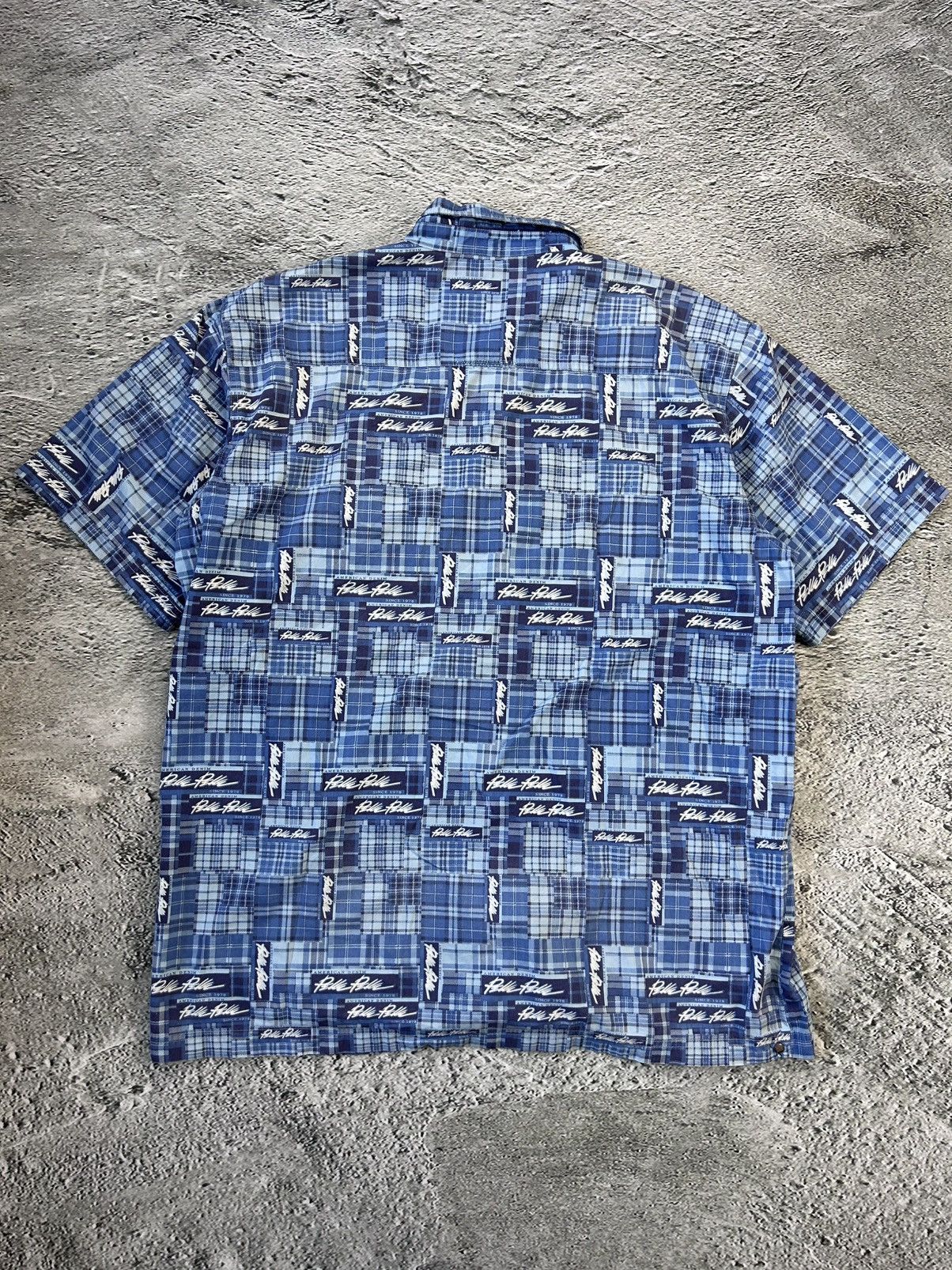 Marc Buchanan × Pelle Pelle × Vintage Pelle Pelle shirt vintagr full print button up blue Size US L / EU 52-54 / 3 - 8 Thumbnail