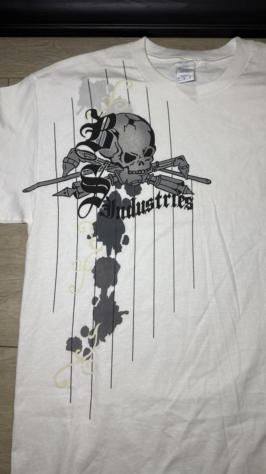 Affliction Y2K 2000s RS Industries Skull Striped Shirt Size US L / EU 52-54 / 3 - 2 Thumbnail
