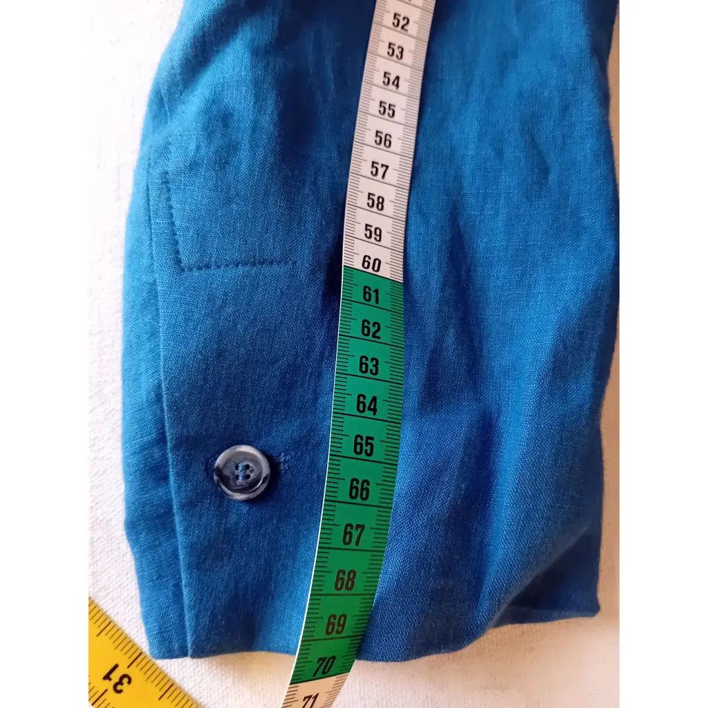 Fedeli FEDELI Blue Linen Single-Breasted Blazer - Size 56 Size 54R - 12 Thumbnail