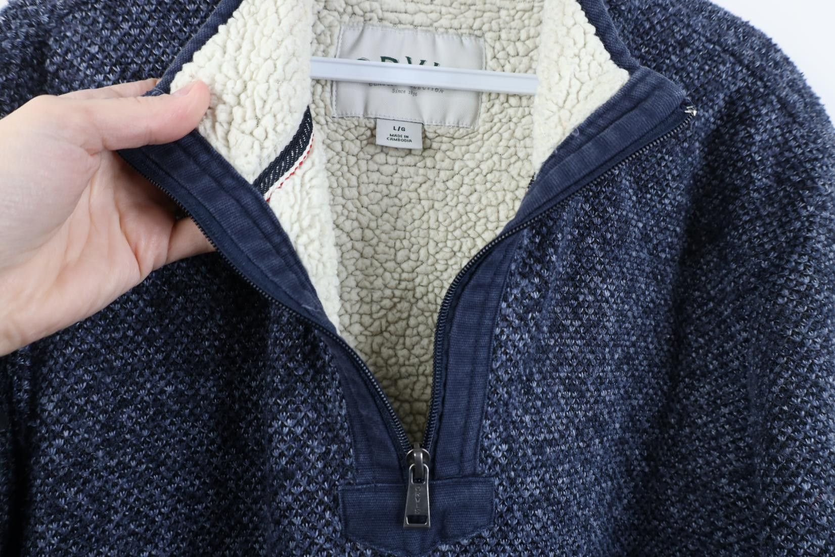 Orvis Vintage Orvis Pile Fleece Lined Thermal Knit 1/4 Zip Sweater Size US L / EU 52-54 / 3 - 7 Thumbnail