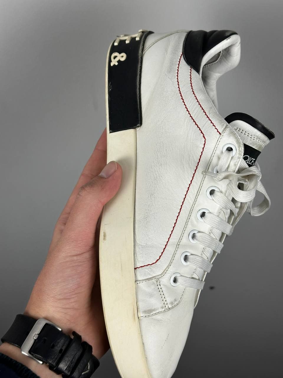 Dolce & Gabbana Dolce & Gabbana Portofino White Sneakers Luxury Leather Size US 10 / EU 43 - 4 Thumbnail