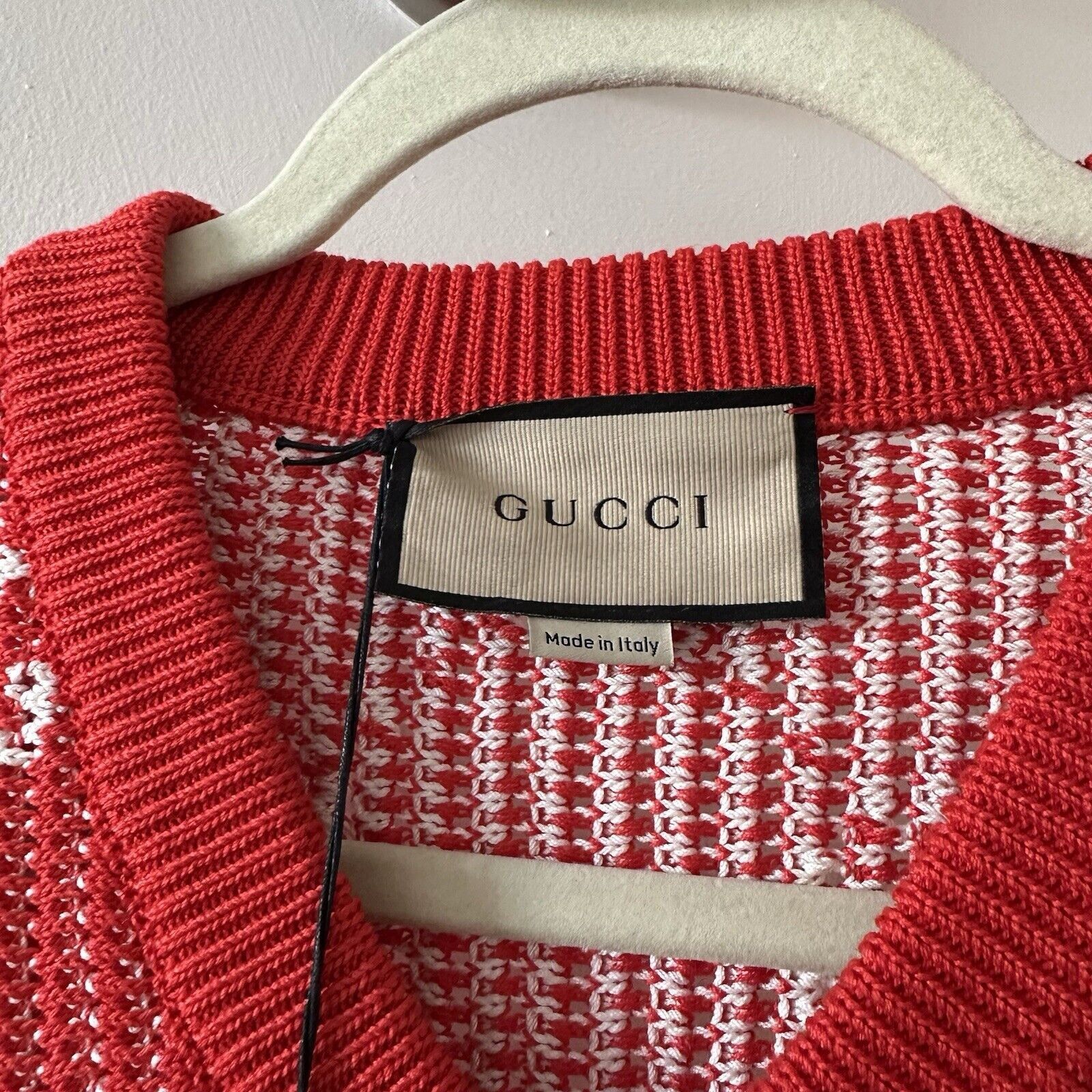 Gucci NWT Red GUCCI Vest GG cotton knit vest GG cotton jacquard kn Size US S / EU 44-46 / 1 - 3 Thumbnail