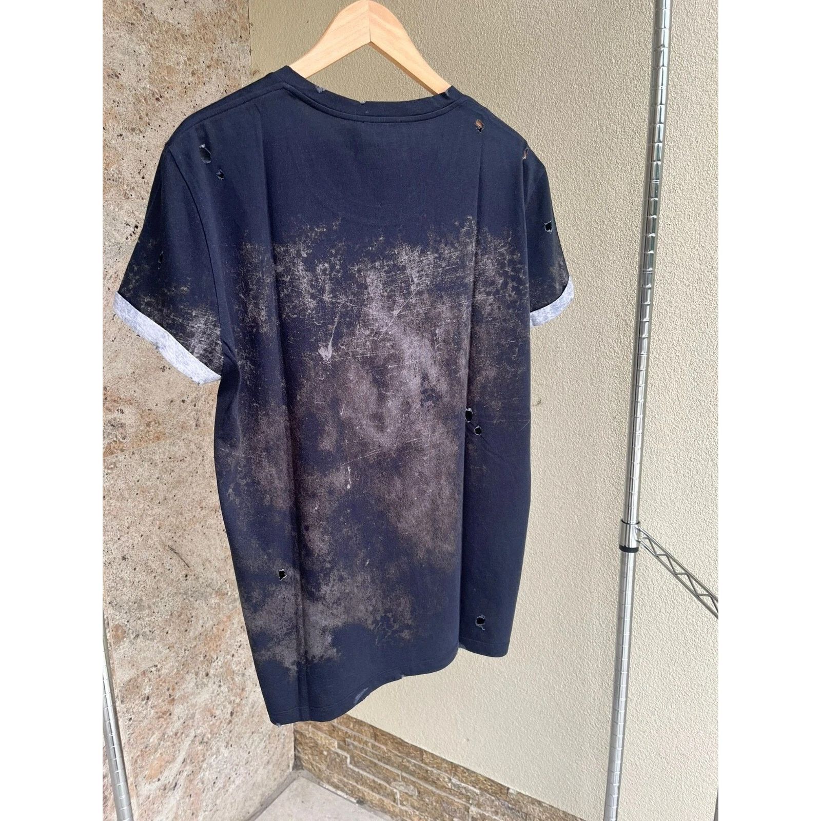 Balmain o1rshd1 Eagle & Balmain Logo Print Distressed T-Shirt Size US XXS / EU 40 - 7 Thumbnail