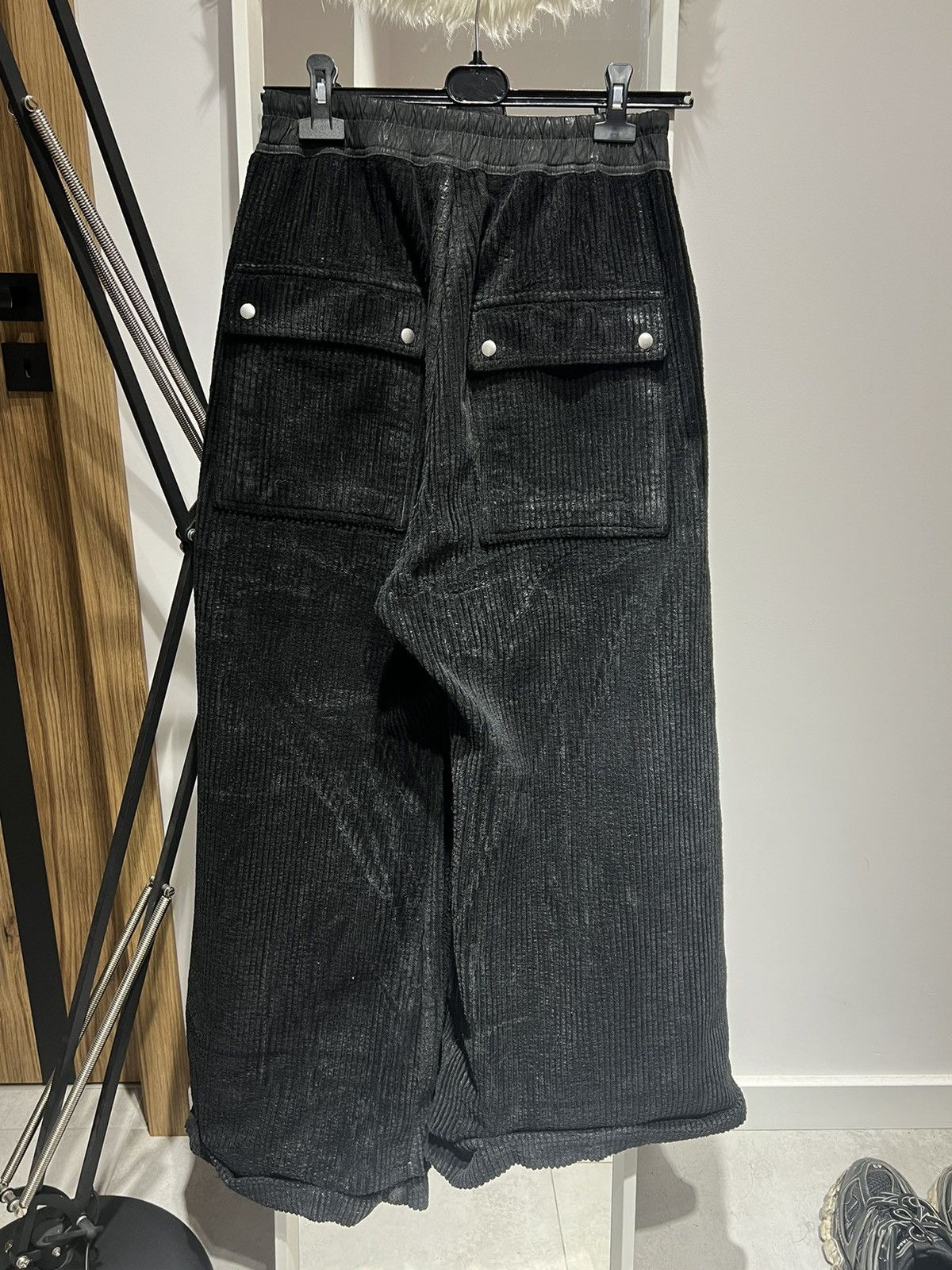 Rick Owens 🚨 Rick Owens Drkshdw Black Velvet Waxed Geth Belas Pants Size US 30 / EU 46 - 4 Thumbnail