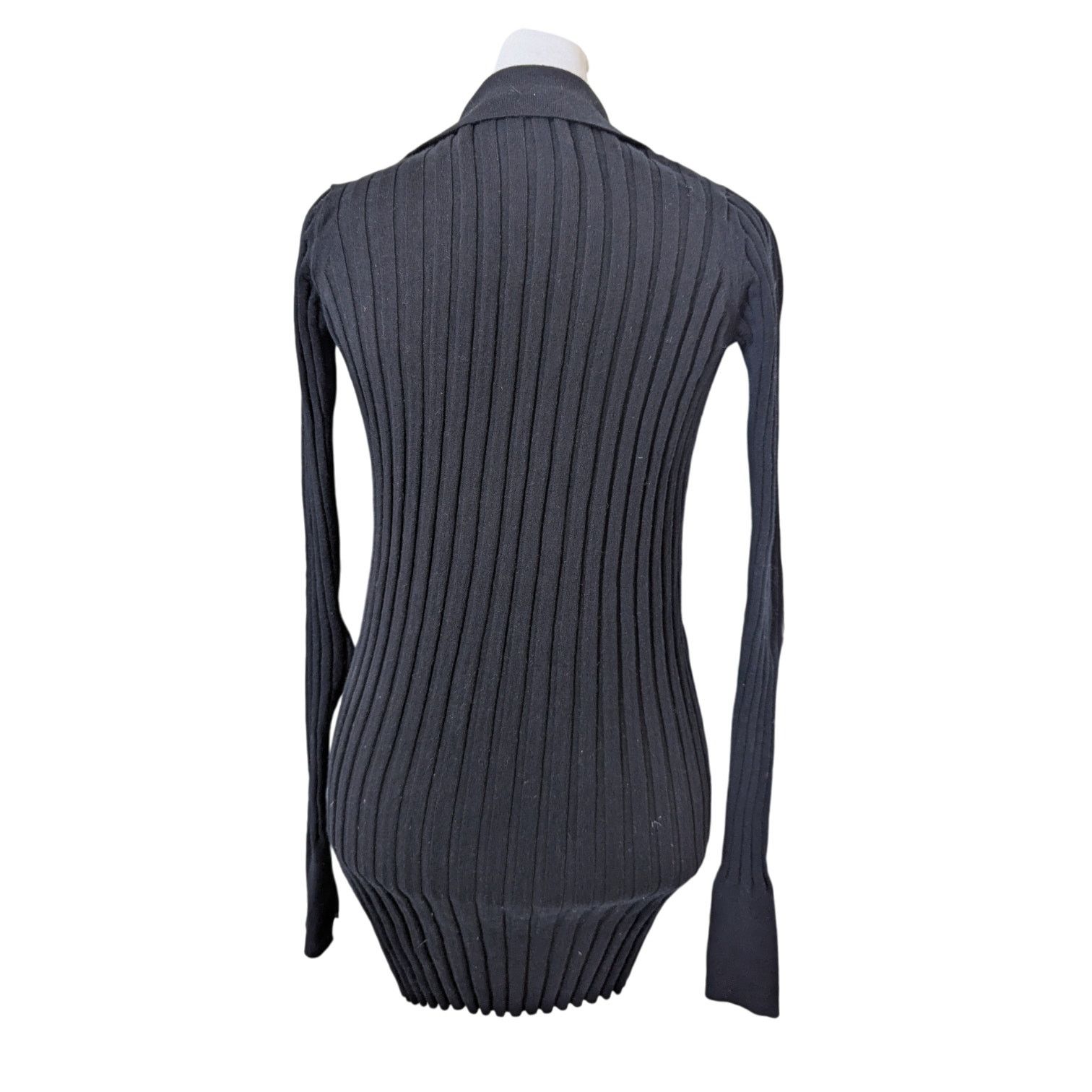 Other Maria Cher Black Rib Knit Cotton Cashmere Cardigan Size S / US 4 / IT 40 - 2 Thumbnail