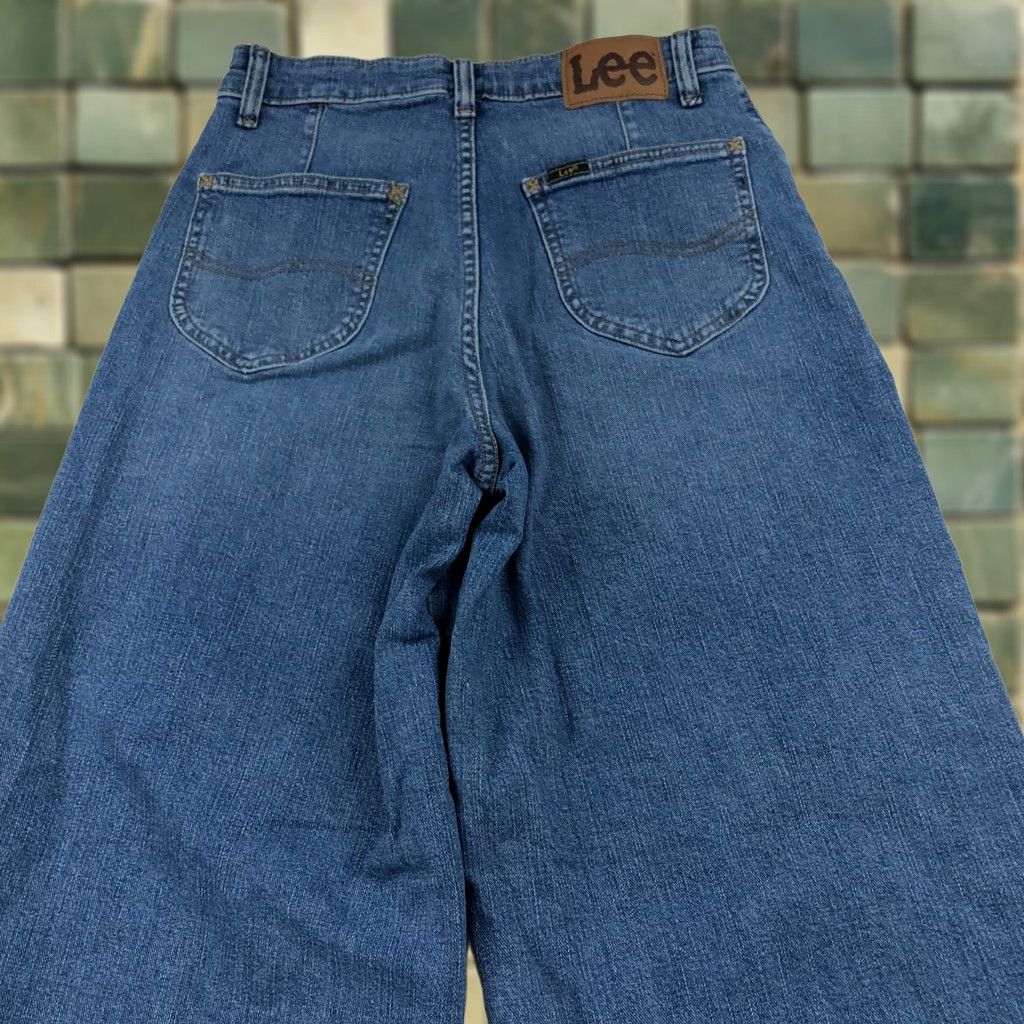 Lee Lee Denim Jeans 90s Wide-Leg 6 Short 26W 28L Blue Cotton Elastane Regular Mens Womens 5-Pocket Rise High Vintage No Size 28" / US 6 / IT 42 - 1 Thumbnail