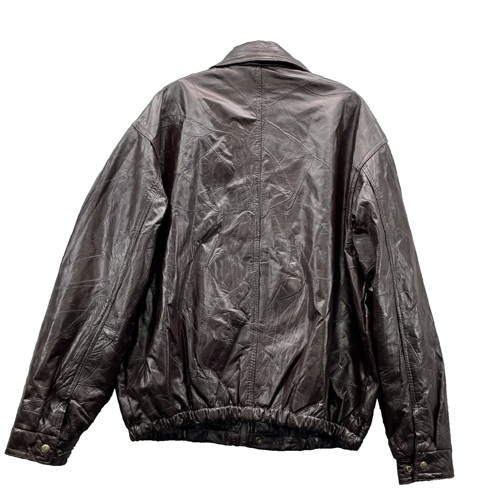 Haband Haband Genuine Leather Jacket Mens XL Brown Coat Moto Biker Punk Rock Bomber 90s Jacket Mens XL Brown Haband Leather Jacket Size US XL / EU 56 / 4 - 2 Thumbnail