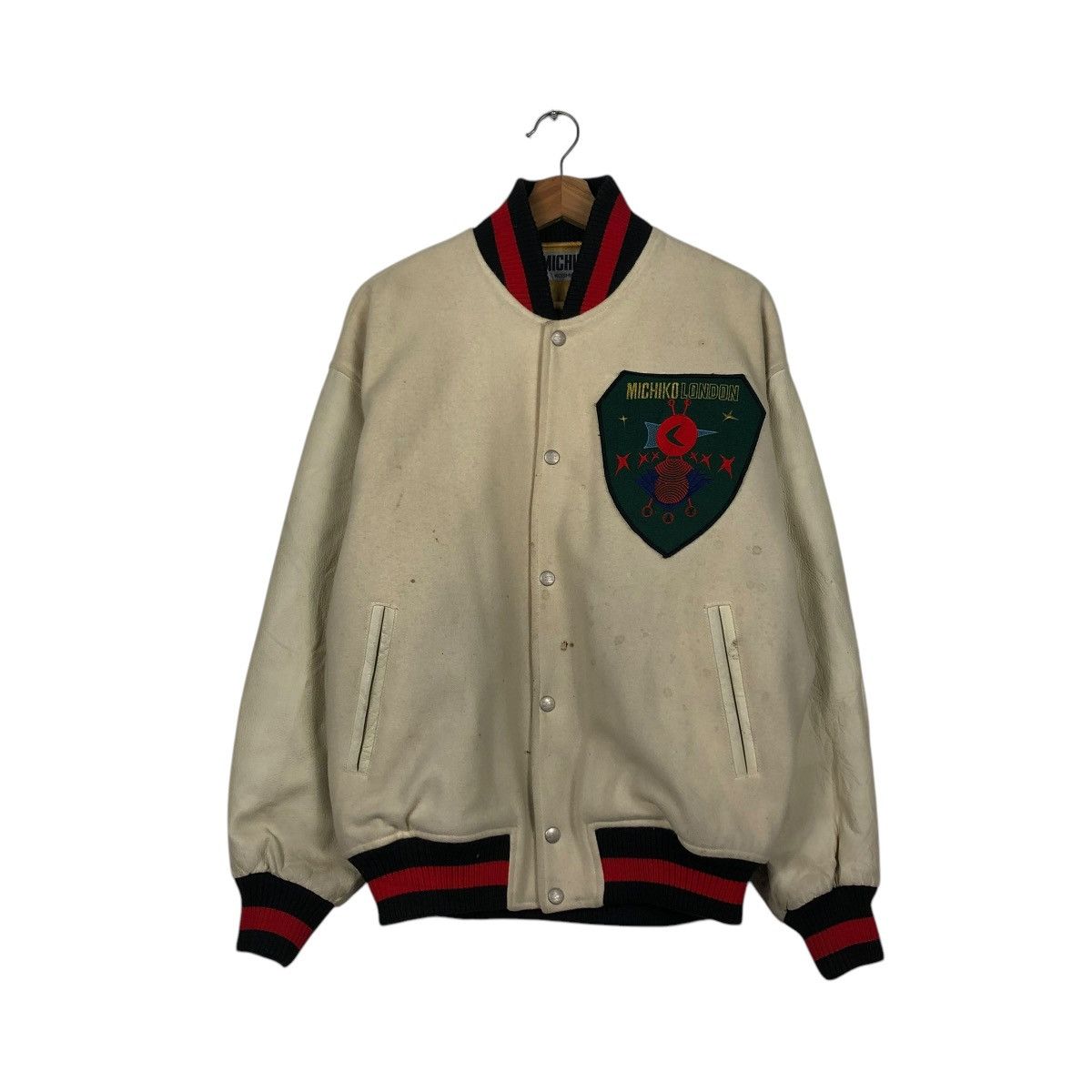 Japanese Brand 🔥VINTAGE BOMBER JACKET MICHIKO KOSHINO BIG LOGO BACKHIT Size US M / EU 48-50 / 2 - 4 Thumbnail
