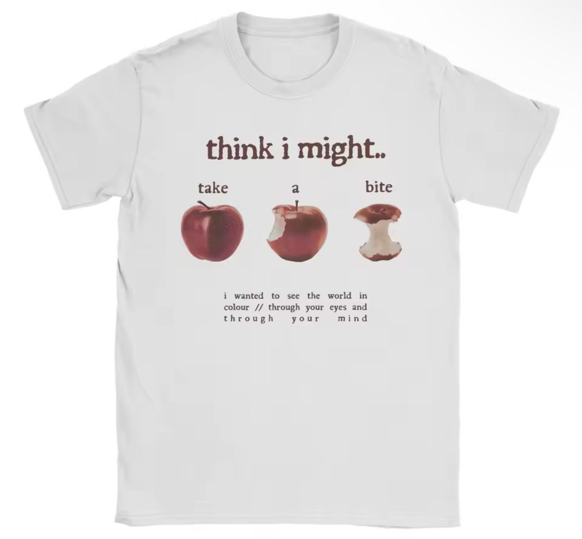 Other Y2K Streetwear Take A Bite Apple Print White T-Shirt Size US XL / EU 56 / 4 - 1 Thumbnail