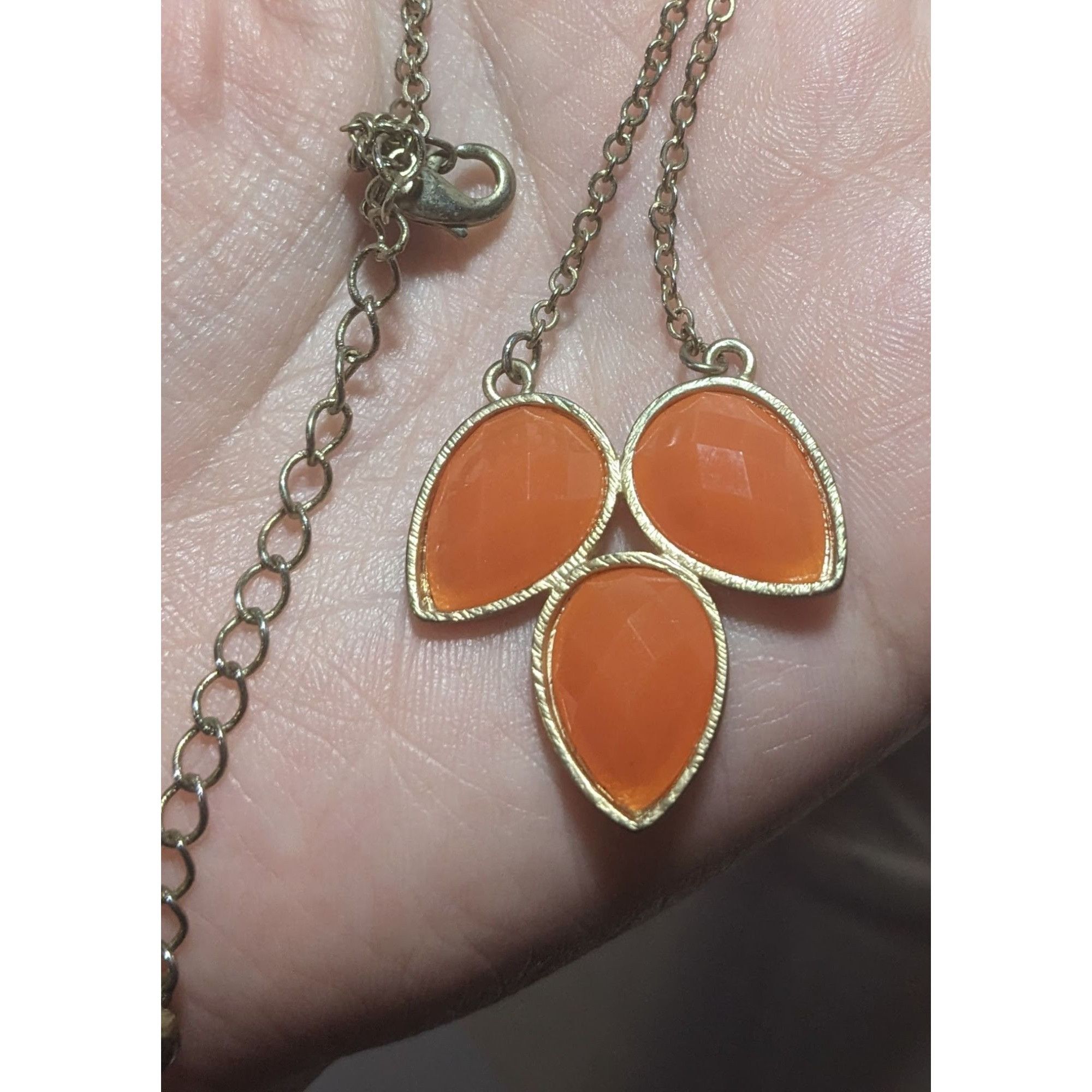 Other Orange And Gold Floral Necklace Size ONE SIZE - 7 Thumbnail
