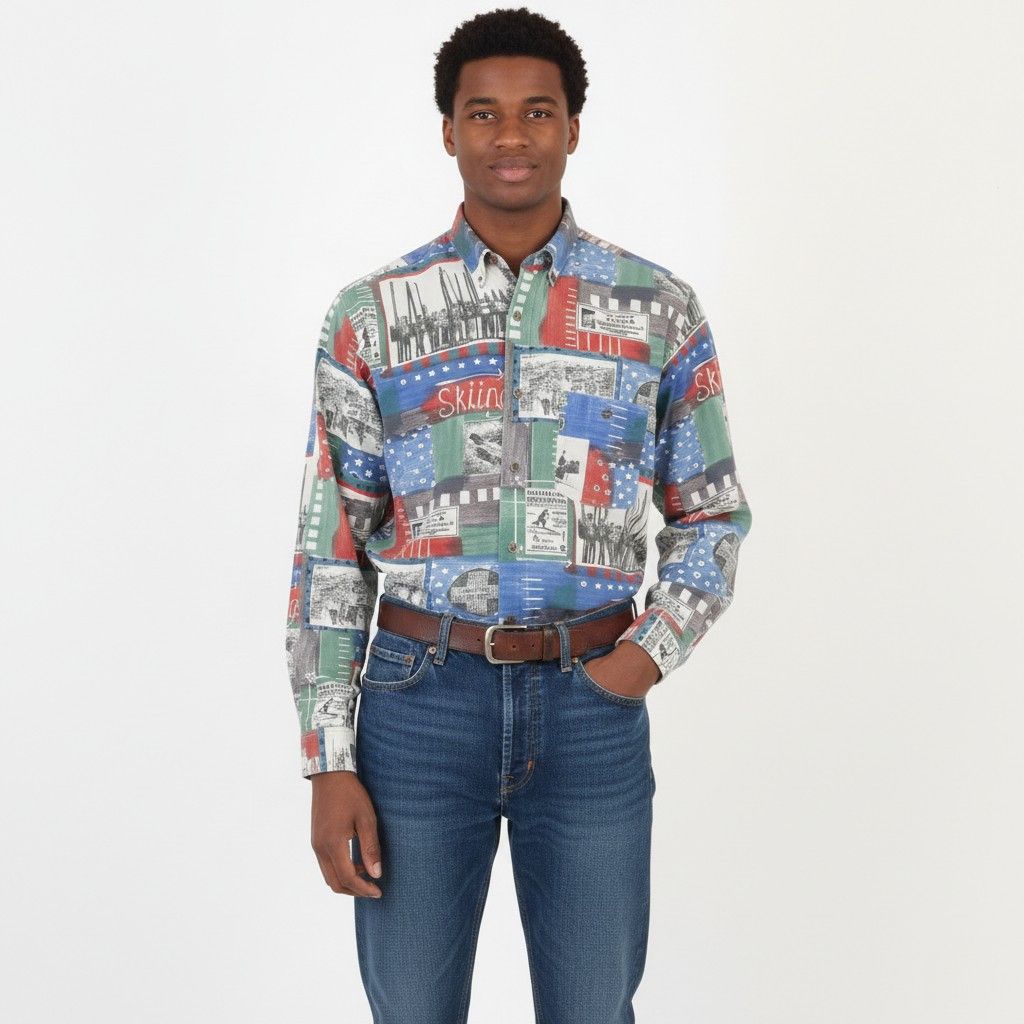 Vintage Andre Leon Men M Casual Shirt Multicoloured 3124 Size US M / EU 48-50 / 2 - 1 Thumbnail