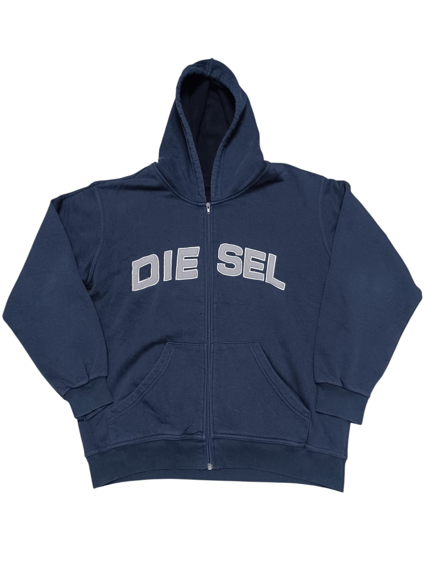 Diesel DIESEL VINTAGE BIGLOGO EMBROIDERED ZIP HOODIE Y2K DRILL Size US L / EU 52-54 / 3 - 1 Thumbnail