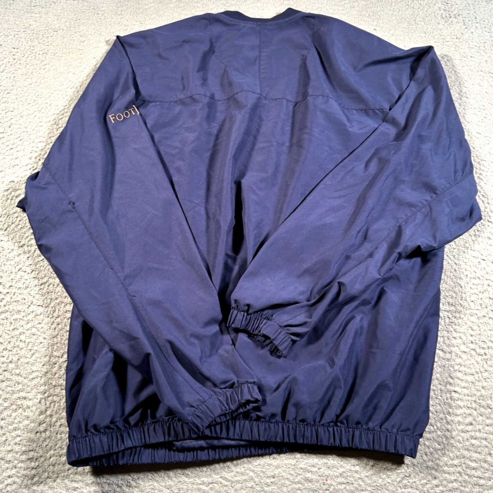 Footjoy FootJoy Jacket Men L Windbreaker Navy Blue V-Neck Pullover Long Sleeve Breathable Logo Solid Casual Winter Spring Fall Walking Size US L / EU 52-54 / 3 - 2 Thumbnail