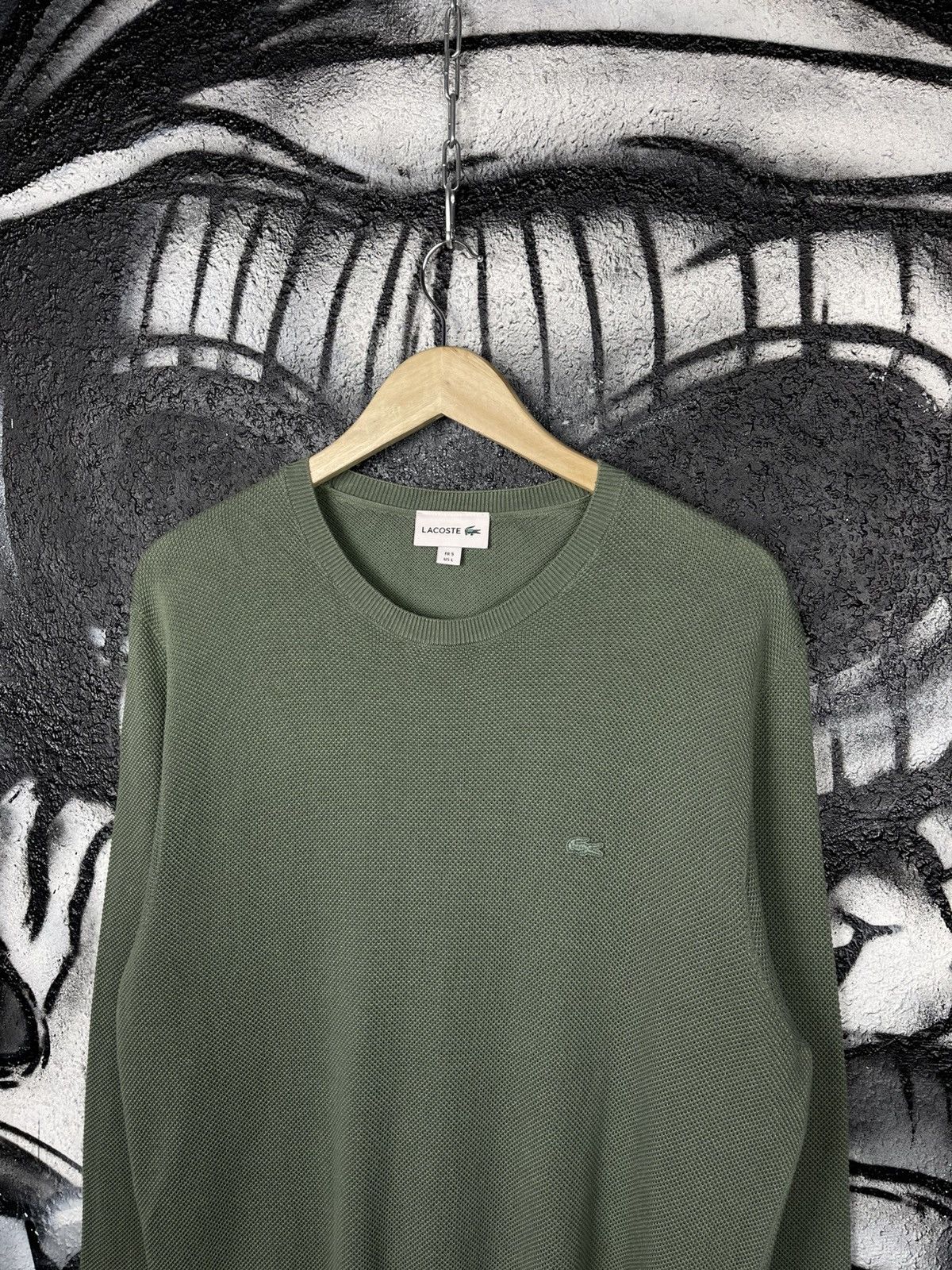 Lacoste Lacoste Knitted Olive Casual Sweater Men’s Size L Size US L / EU 52-54 / 3 - 3 Thumbnail