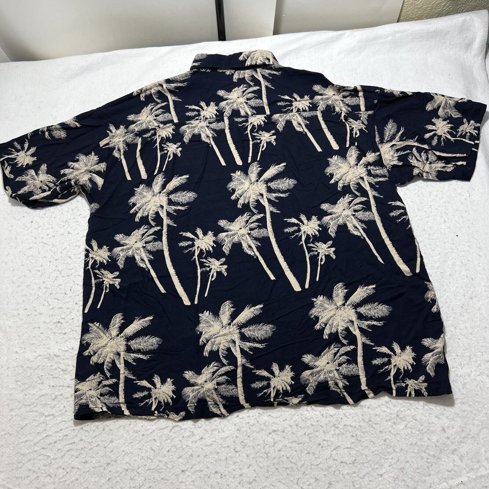 Knightsbridge Knightsbridge XXL Hawaiian Palm Tree Navy Button Up Shirt Size US XXL / EU 58 / 5 - 9 Thumbnail