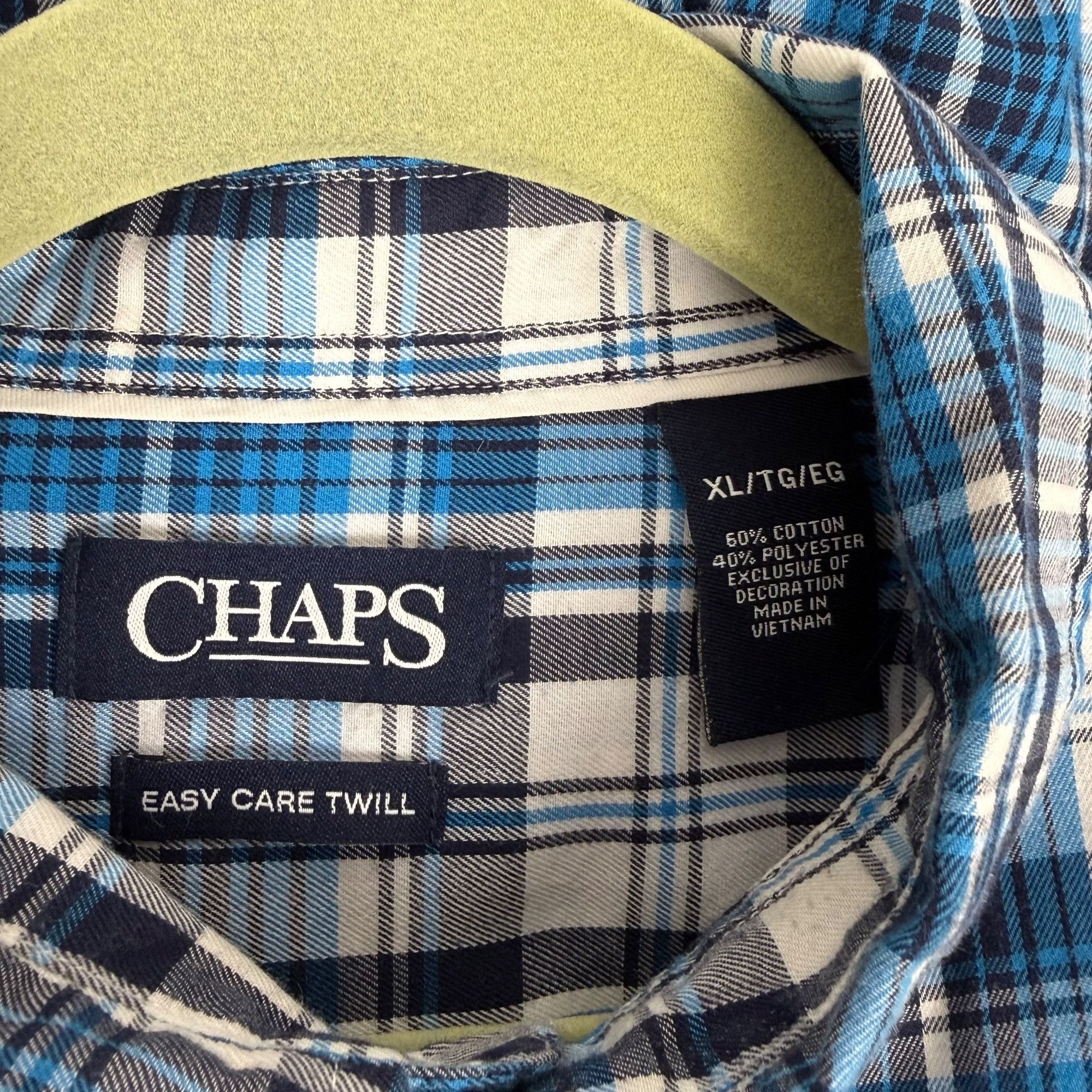Chaps Chaps Easy Care Twill Men's Plaid Button-Front Shirt Long-Sl Size US XL / EU 56 / 4 - 4 Thumbnail