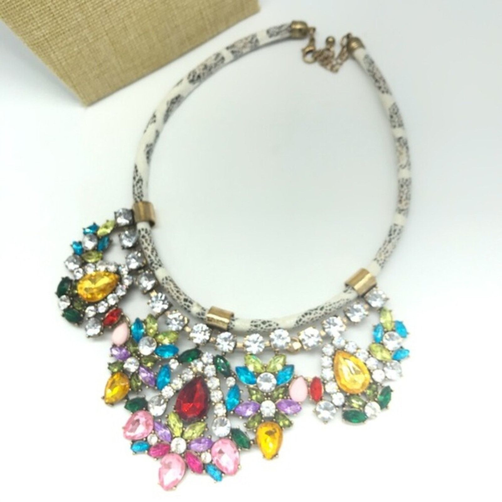 Other Stunning Multicolored Statement Necklace on Cord Size ONE SIZE - 4 Thumbnail