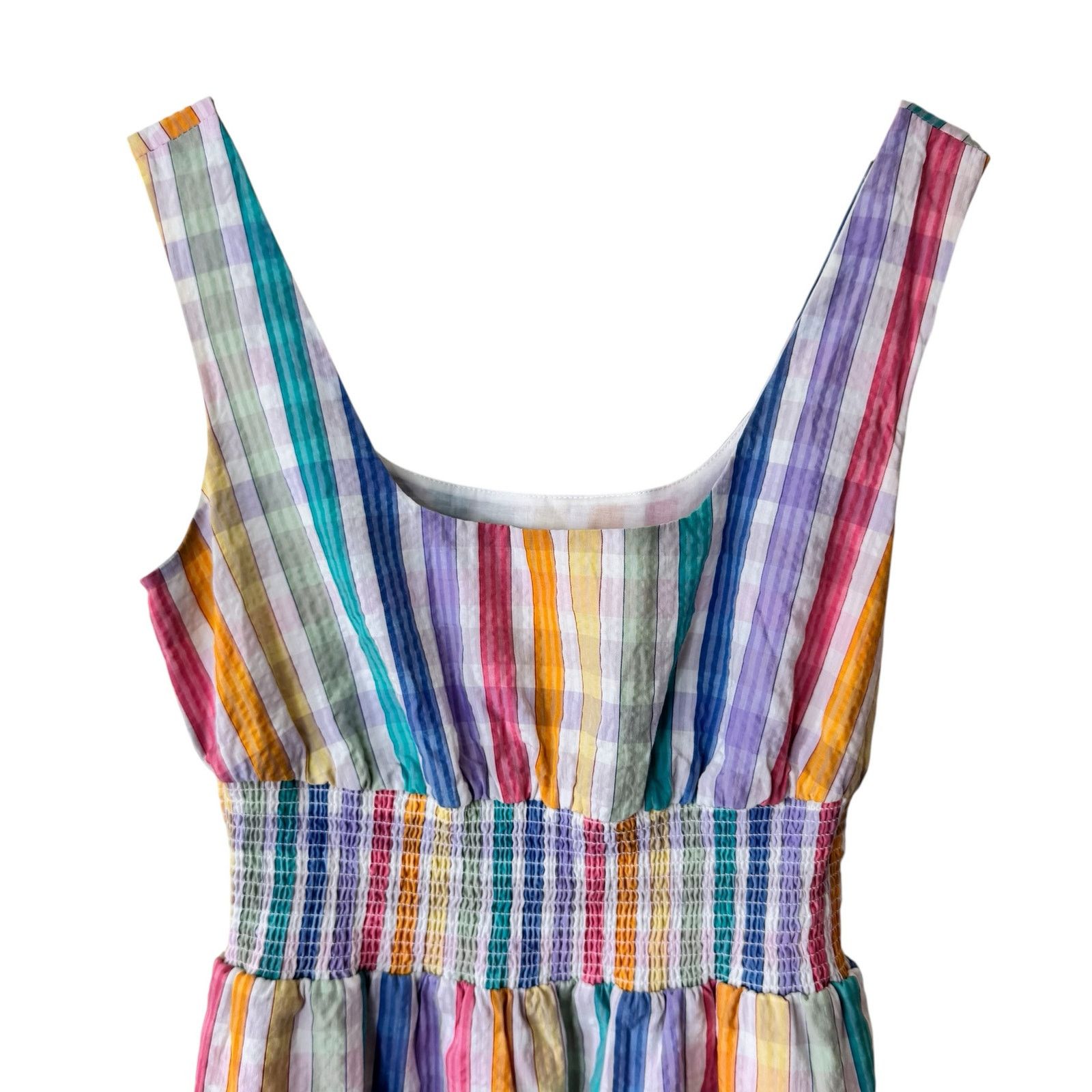 J.Crew J. CREW Square-neck dress in rainbow gingham Style AX236 Size XS / US 0-2 / IT 36-38 - 7 Thumbnail