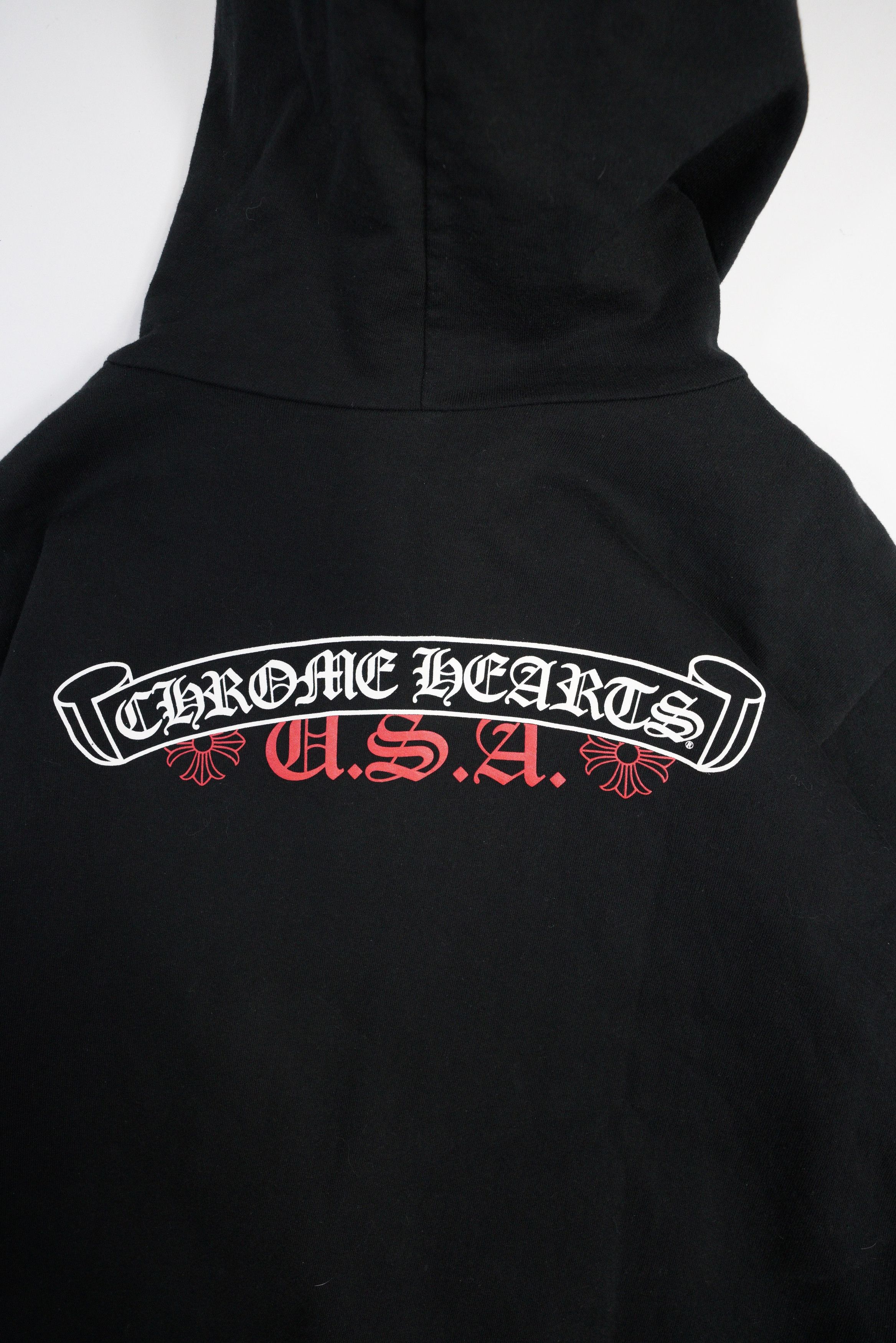Chrome Hearts Chrome Hearts Vintage Black USA Red Prints Zip Hoodie Size US L / EU 52-54 / 3 - 3 Thumbnail