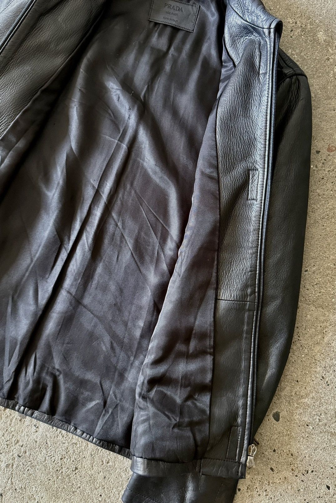 Prada Prada - 1999 - Velcro Zippered - Leather Jacket Size XS / US 0-2 / IT 36-38 - 11 Thumbnail