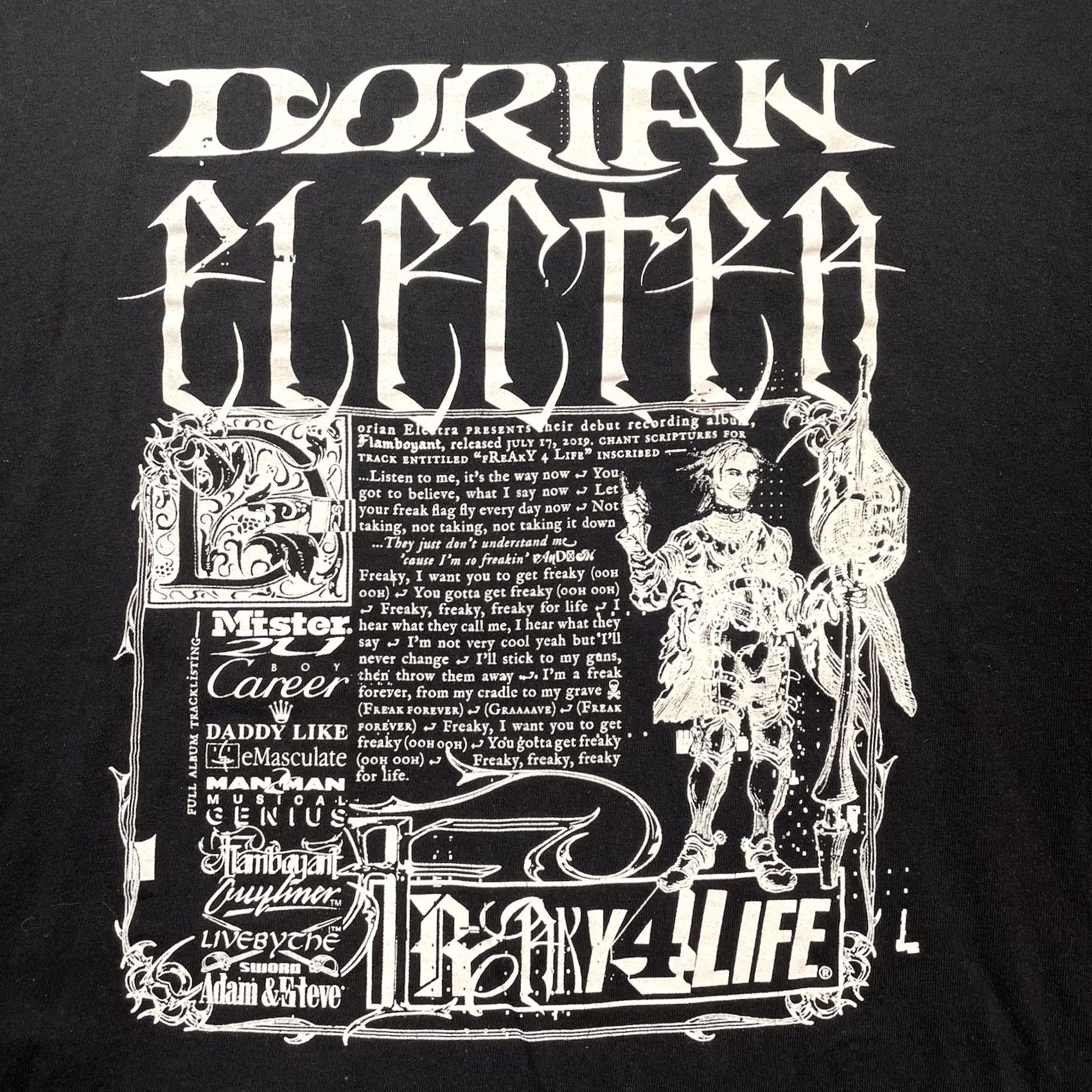 Vintage Dorian Electra shirt Men XL Musical Genius Flamboyant 2019 Freaky 4 Life T-Shirt Long Sleeve Black Music Mens XL Size US XL / EU 56 / 4 - 3 Thumbnail