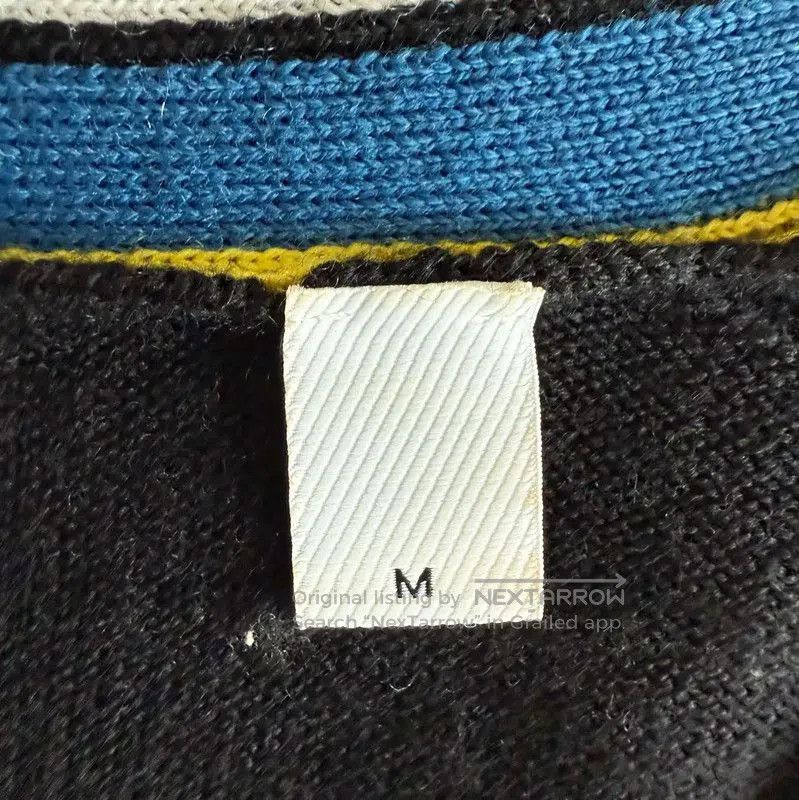 Burberry Burberry Black Wool Cardigan with Striped Trim. Size M / US 6-8 / IT 42-44 - 4 Thumbnail