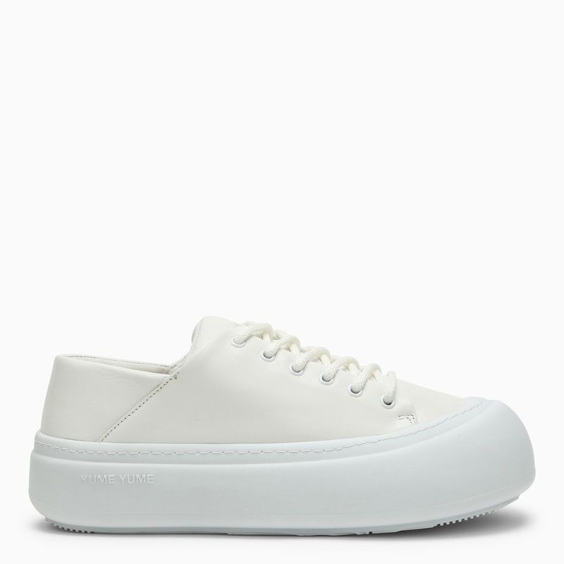 image of Yume Yume Goofy White Leather Low Trainer Shoes, Men's (Size 8)