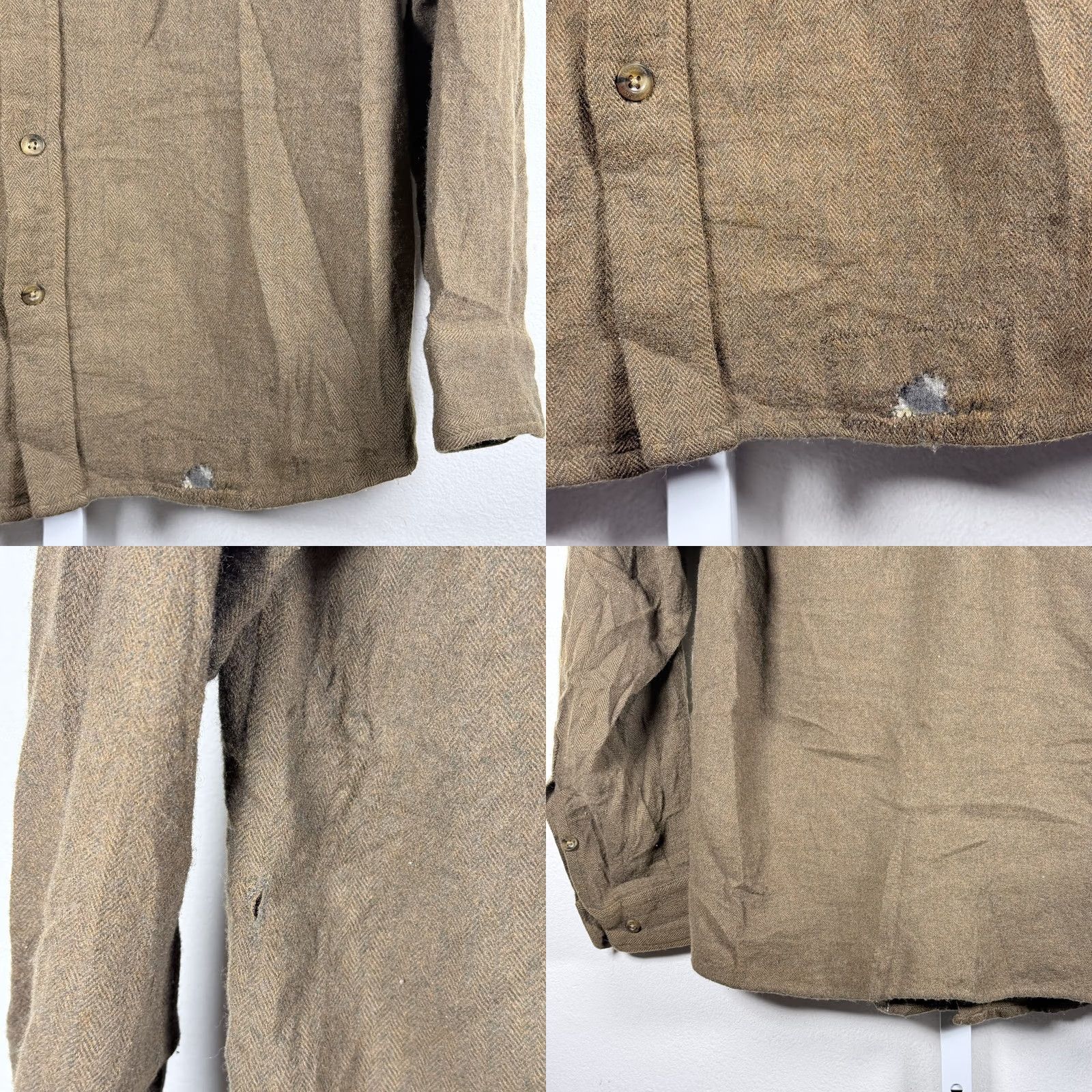 Vintage Woolrich Button-Down Long Sleeve Shirt Brown Men Large Flaws Size US L / EU 52-54 / 3 - 8 Thumbnail